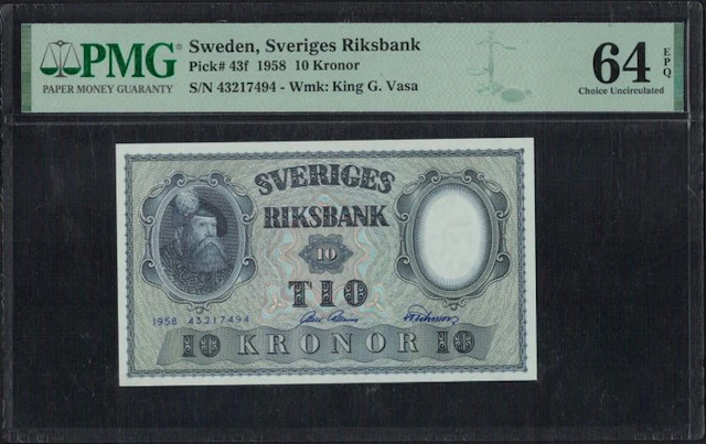 Sweden. - 10 Kronor - 1958 - Pick 43f (No reserve price)
