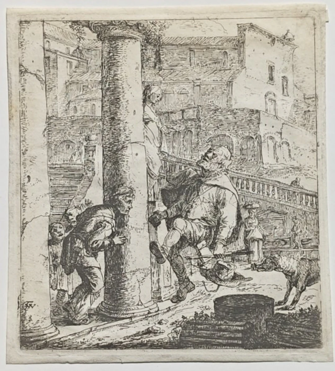 Thomas Wijck (1616-1677) - Mendicante cieco che va a...