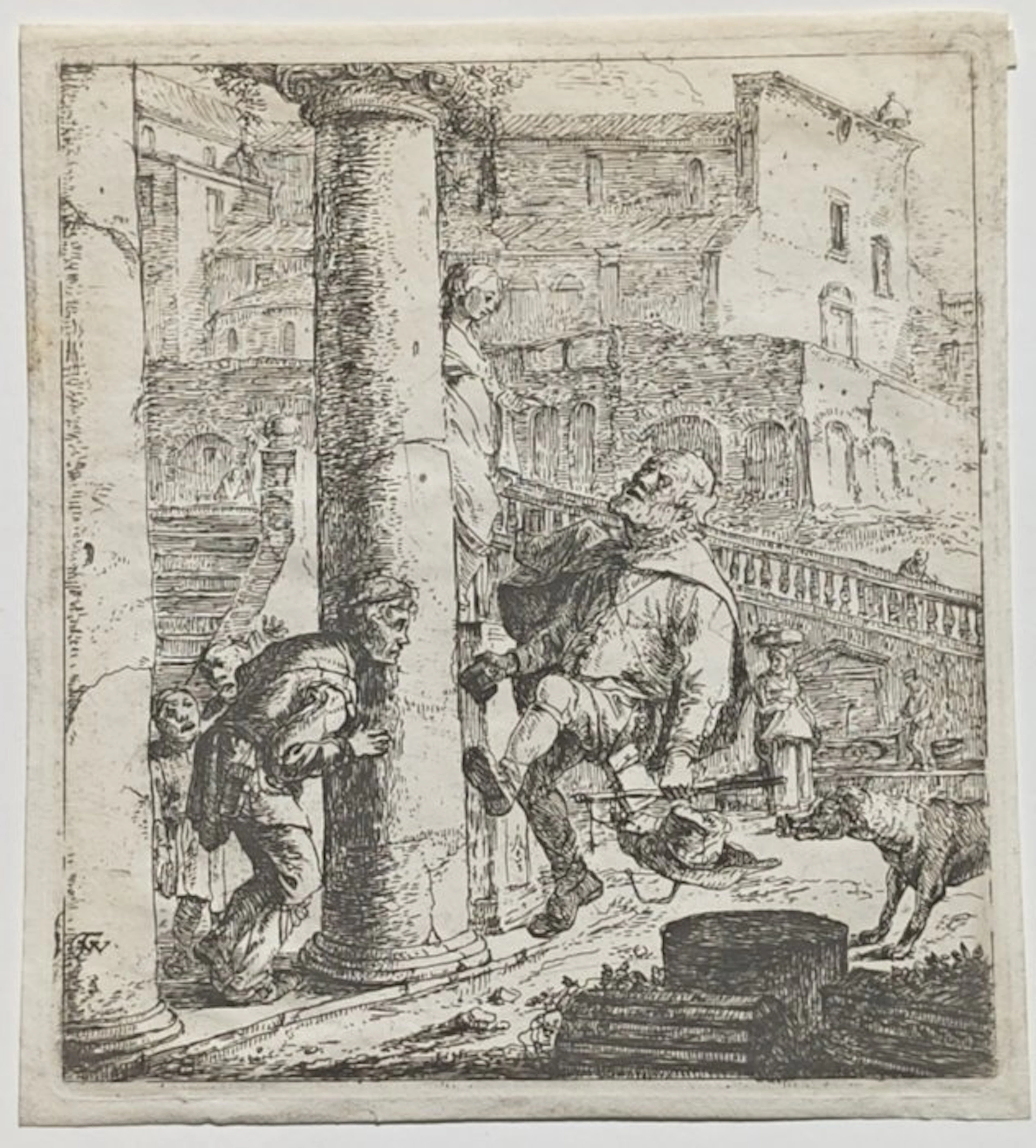 Thomas Wijck (1616-1677) - Mendicante cieco che va a...
