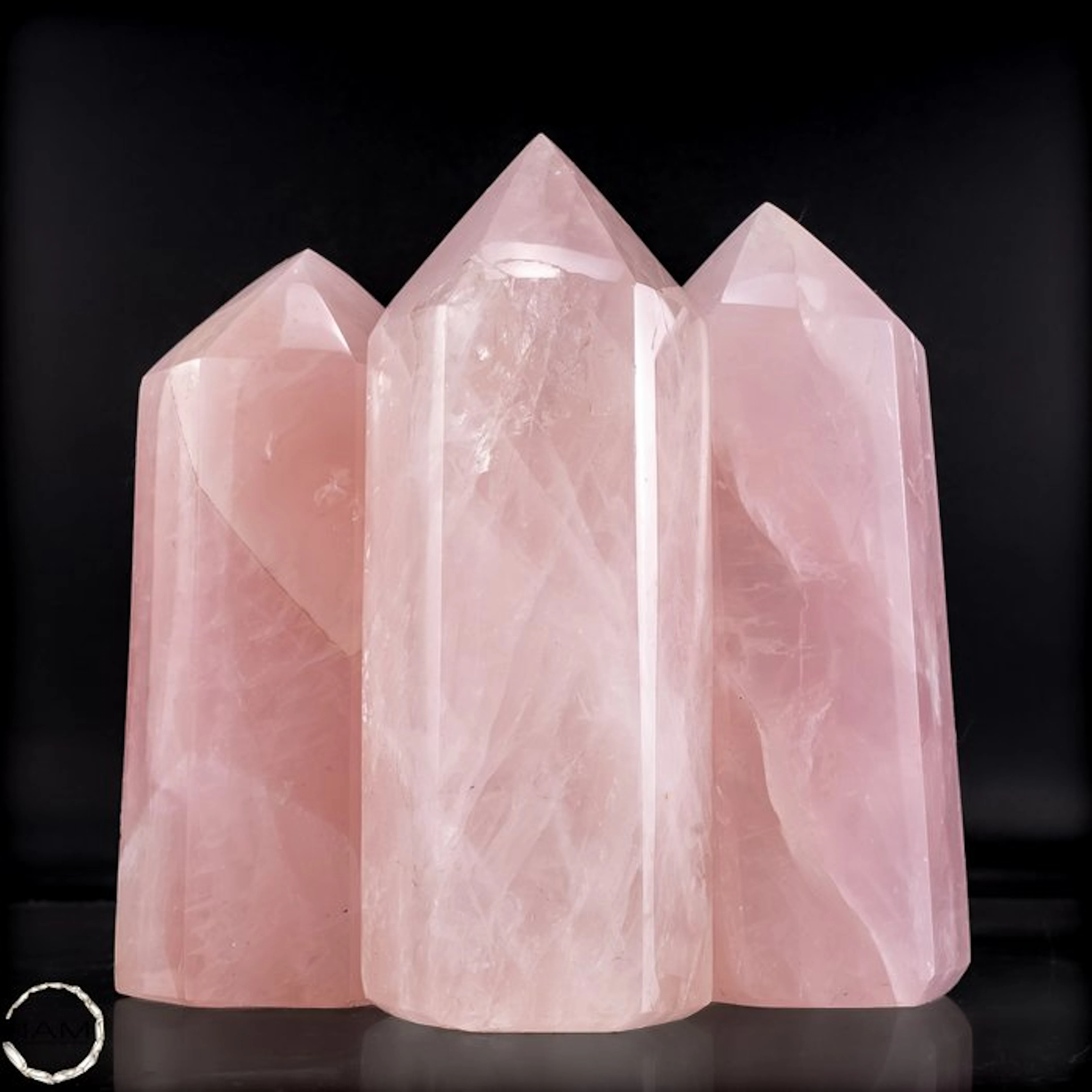 Natural rose quartz set from Brazil – 3 polished obelisks- 2100.48 g - (3)