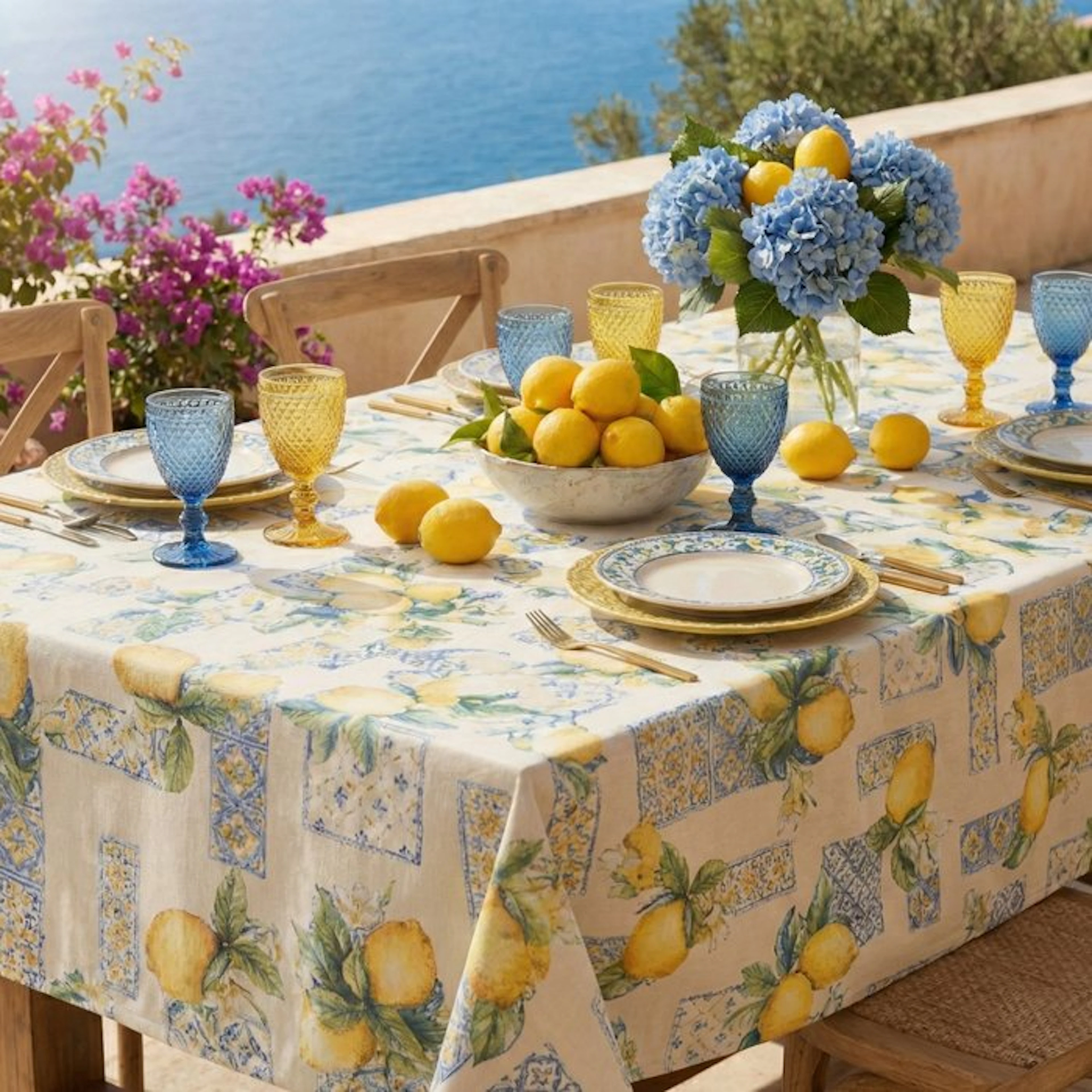 AA095 - Gobelin Tablecloth Mediterranea – Lemons and...