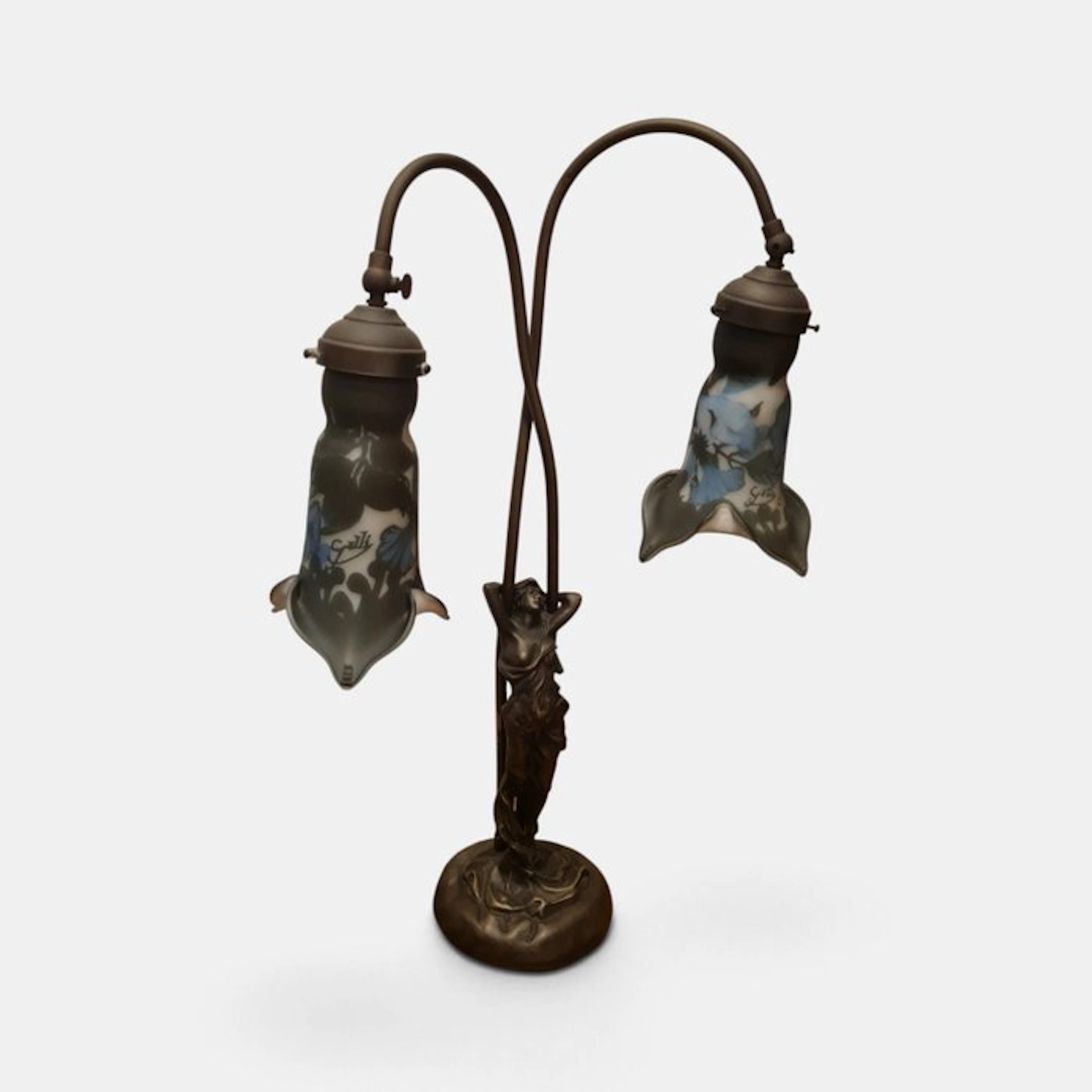 Buffet table lamp - Babbitt metal - in the style of Émile Gallé