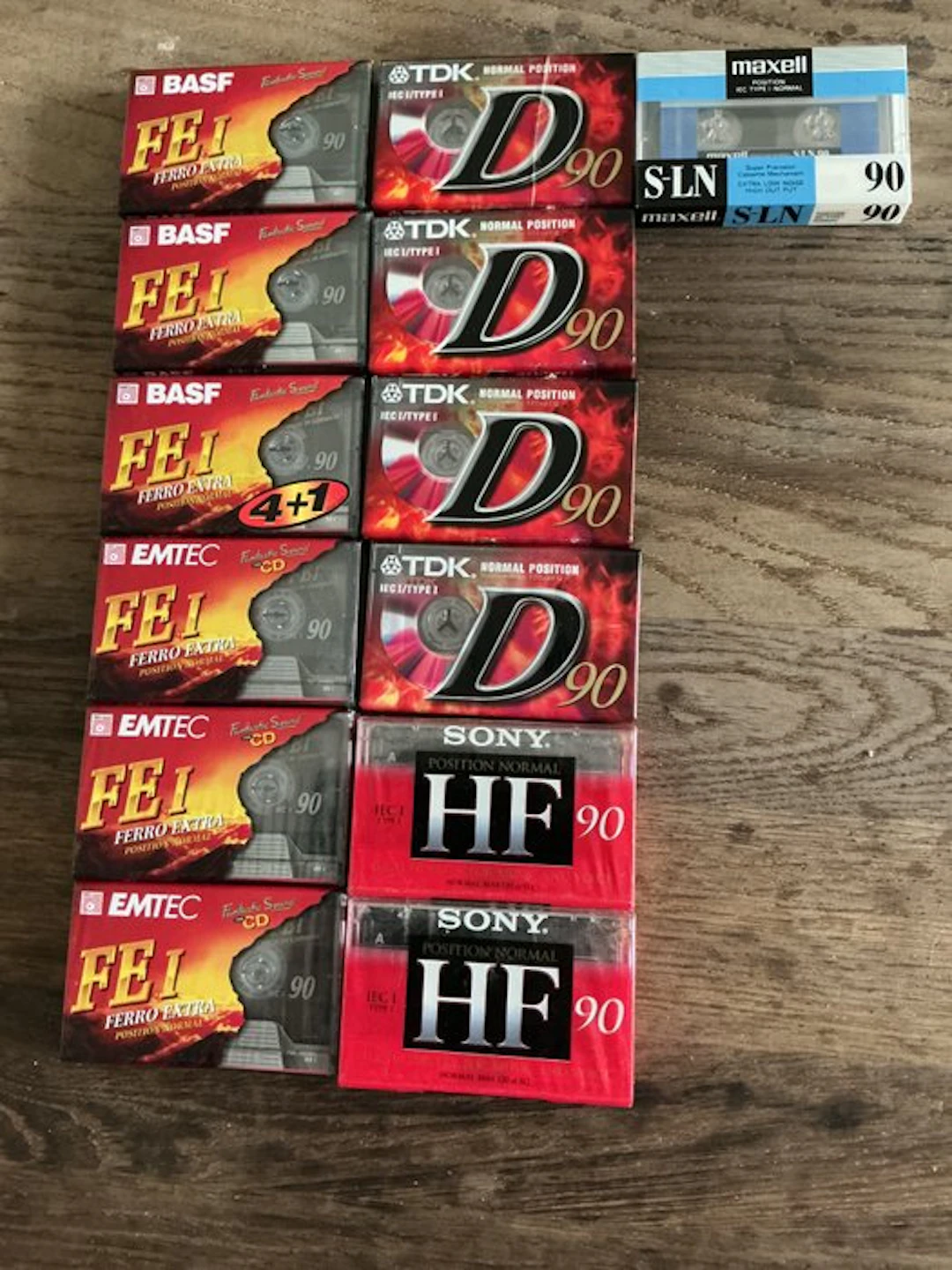 Sony, BASF, TDK, Maxell - Ferro Extra I - D 90 - S-LN 90 Blank audio cassette