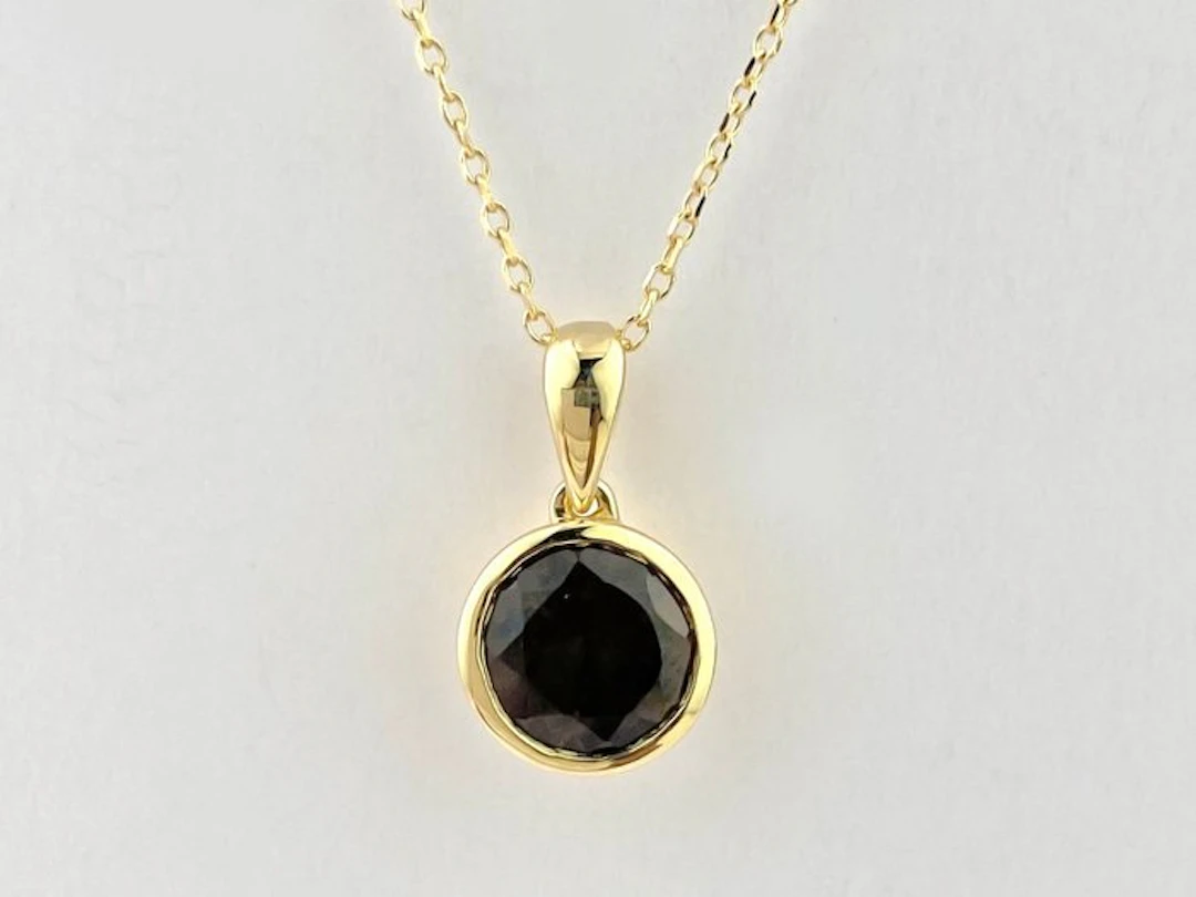 Necklace with pendant - 14 kt. Yellow gold - 1.15ct. tw. Quartz