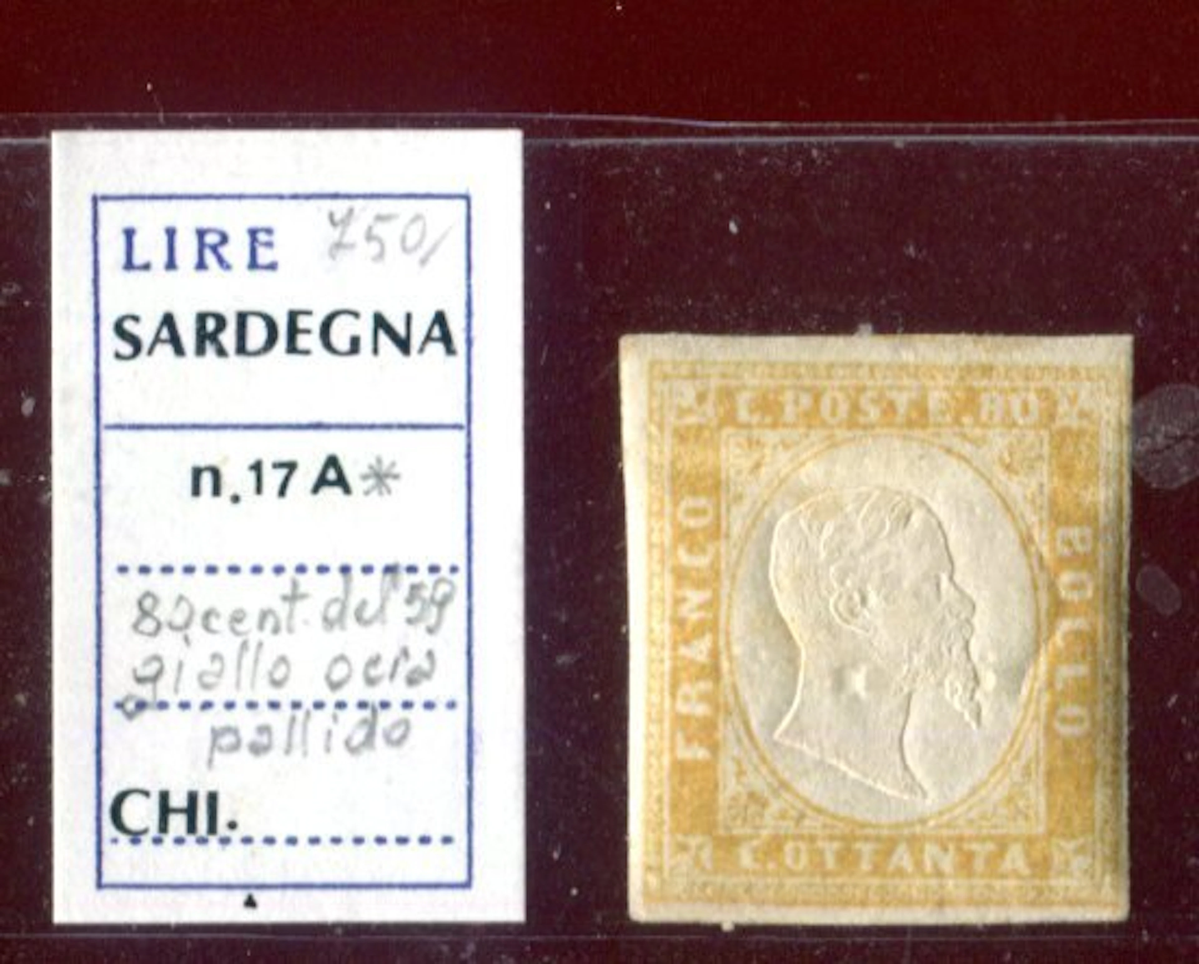 Italian Ancient States - Sardinia 1858 - 80 centesimi...