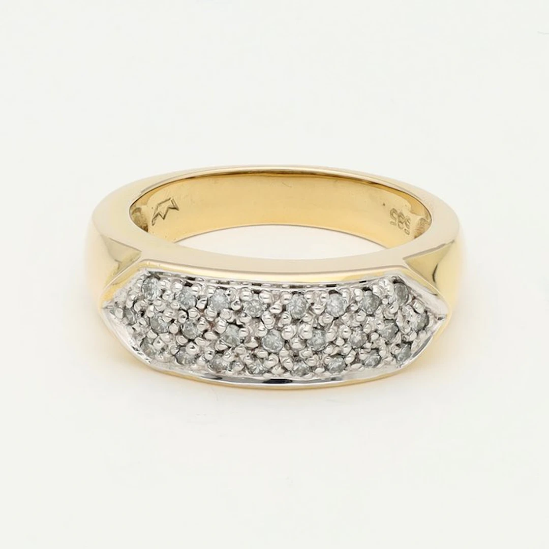 Ring - 14 kt. Yellow gold, White gold Diamond (Natural)