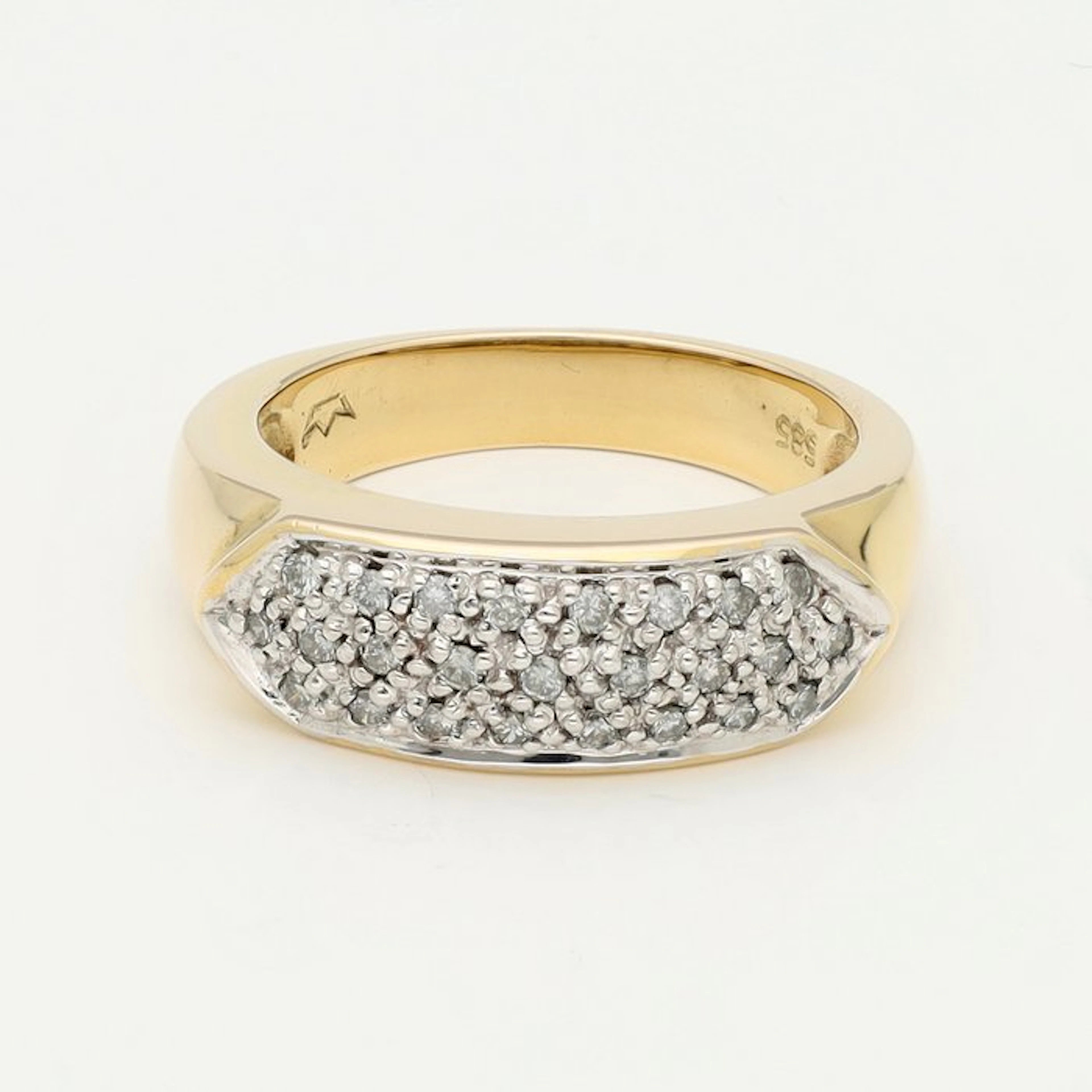Ring - 14 kt. Yellow gold, White gold Diamond (Natural)
