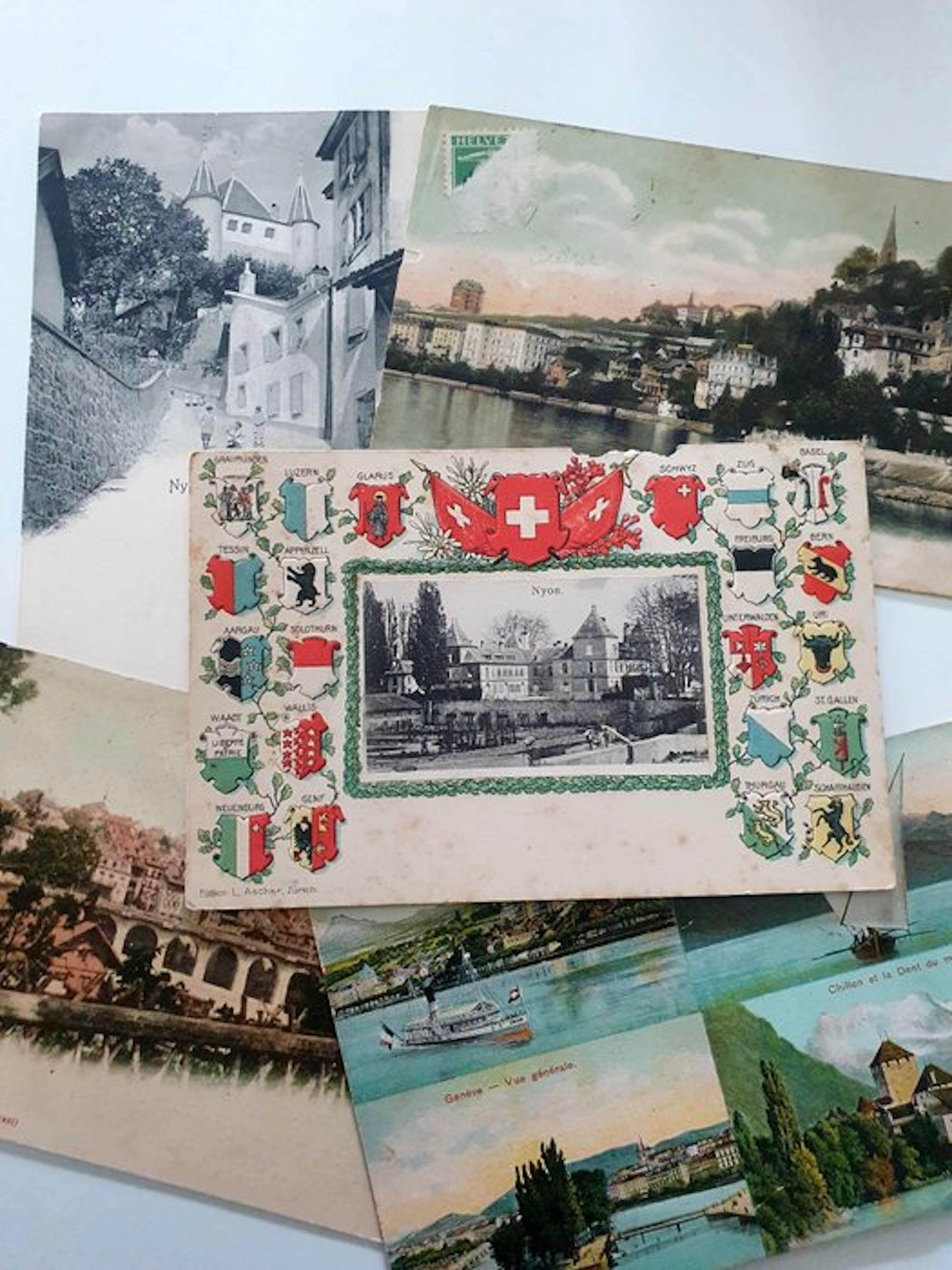 Switzerland - Antique postcards - Lake Geneva