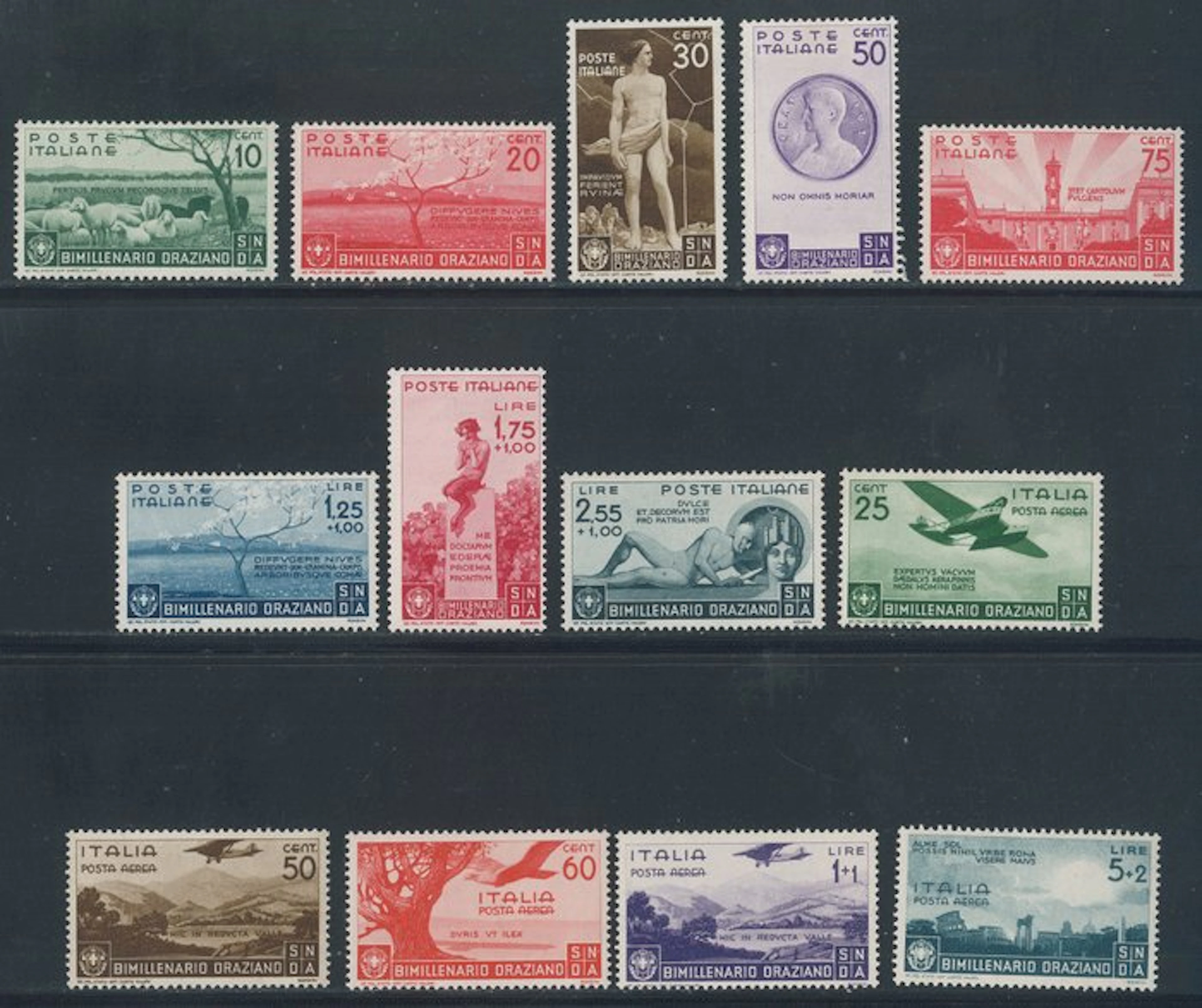Italy Kingdom - Bimillennial Oraziano PO+PA - Sassone N. 398-405; A95-A99