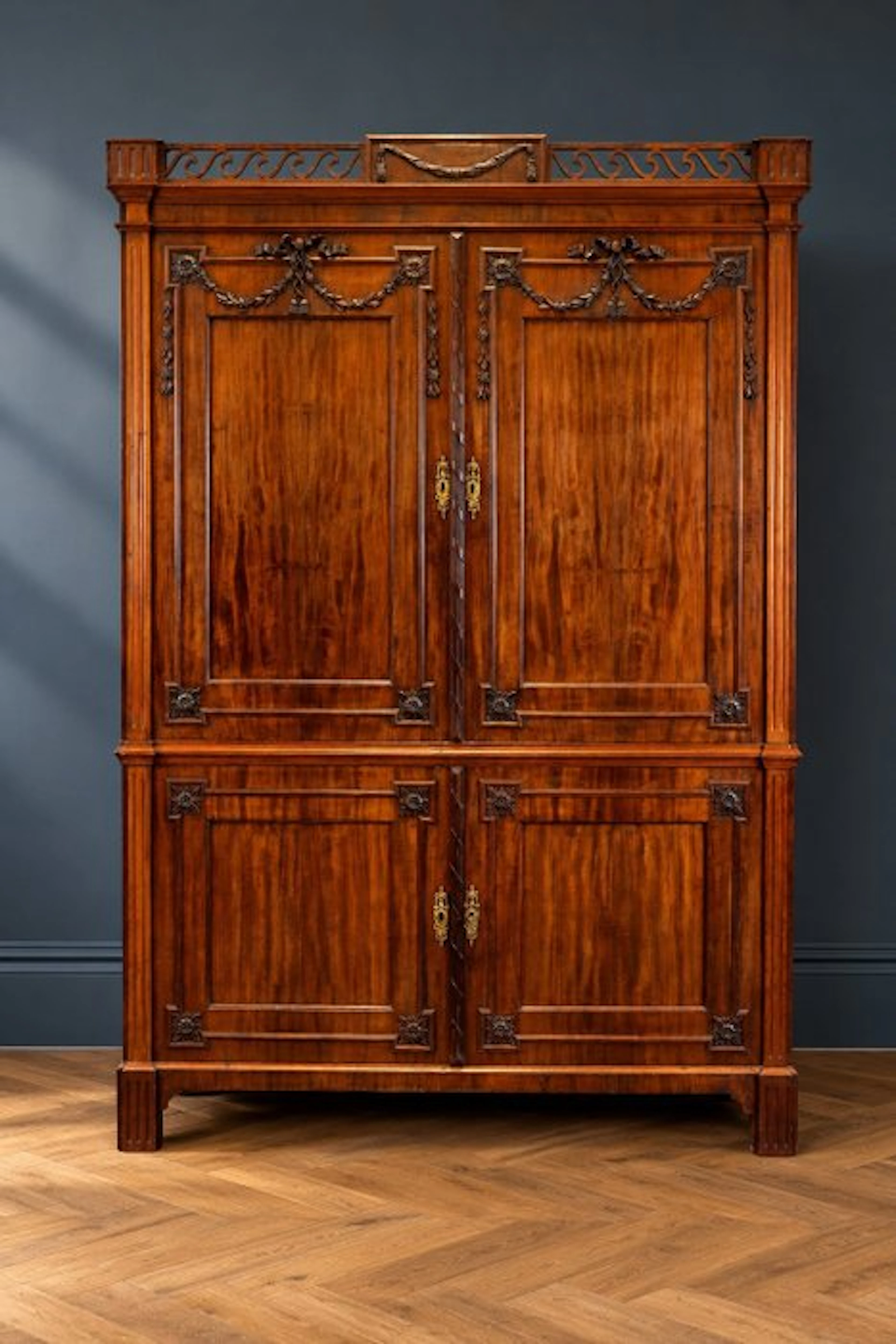 Cabinet - solid mahogany and oak wood
