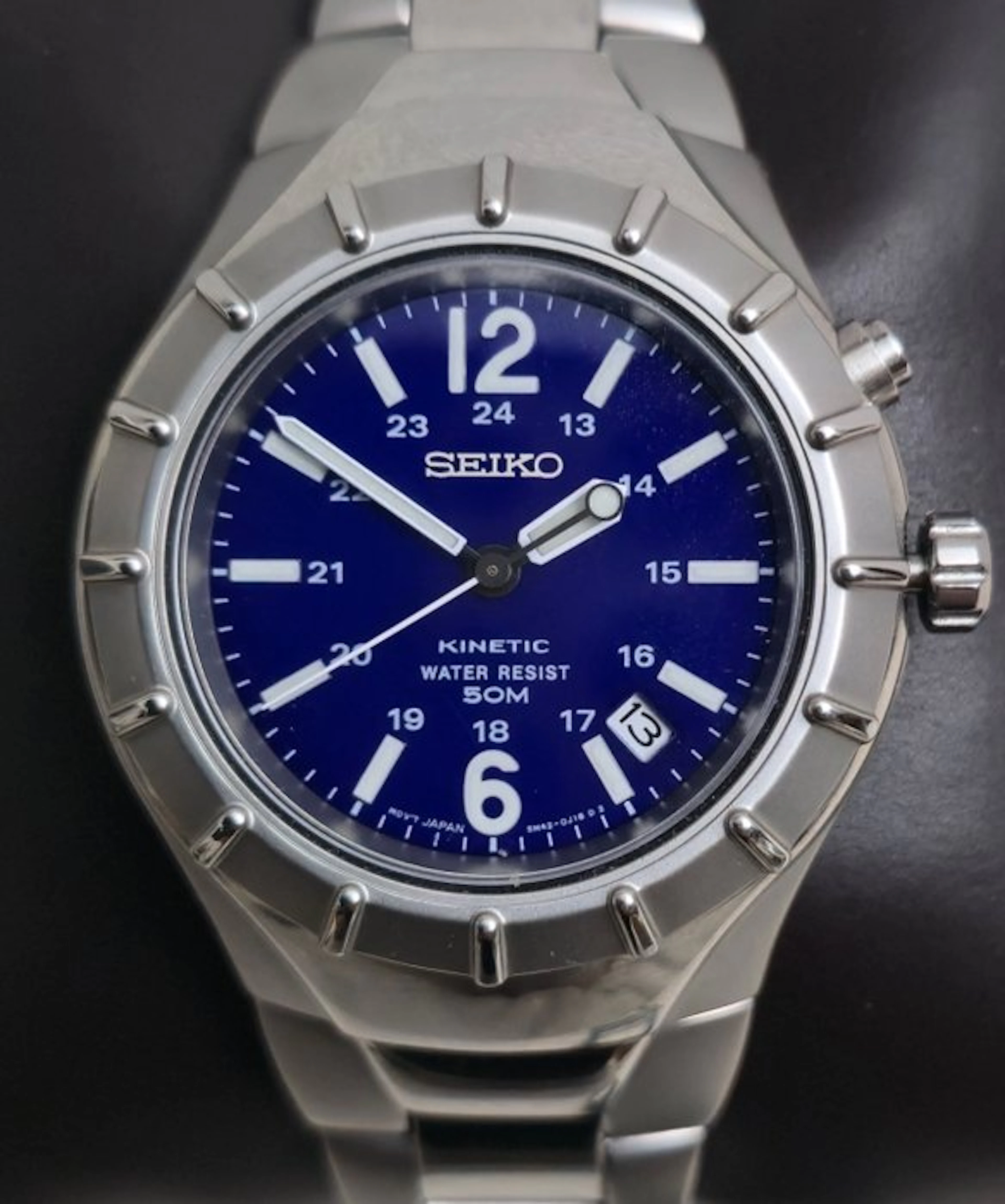 Seiko - Seiko Kinetic 5M42-0F00 – Esfera Azul – Acero...