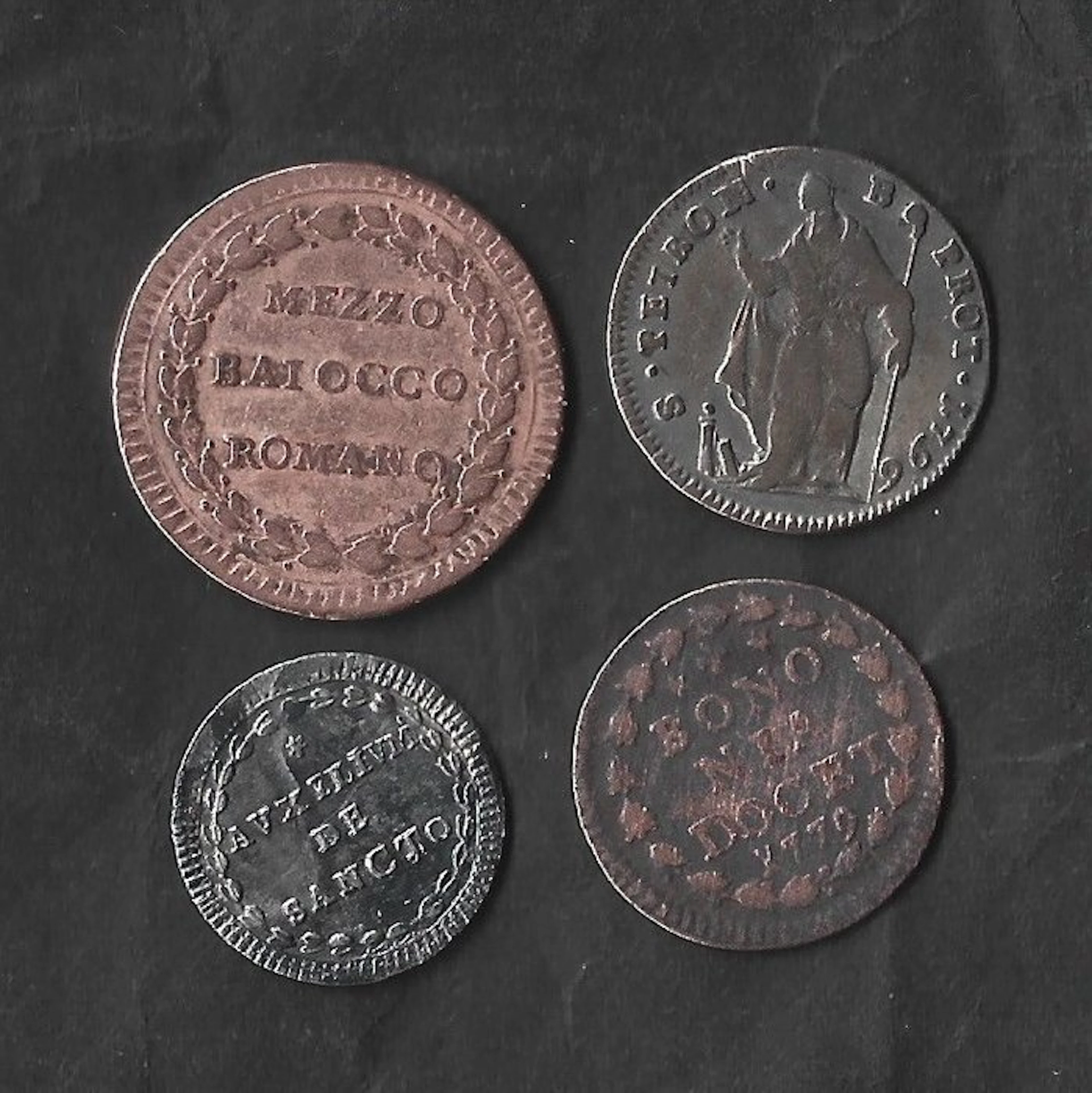 Italy, Papal State PIO VI. Lotto 4 monete 1775/99