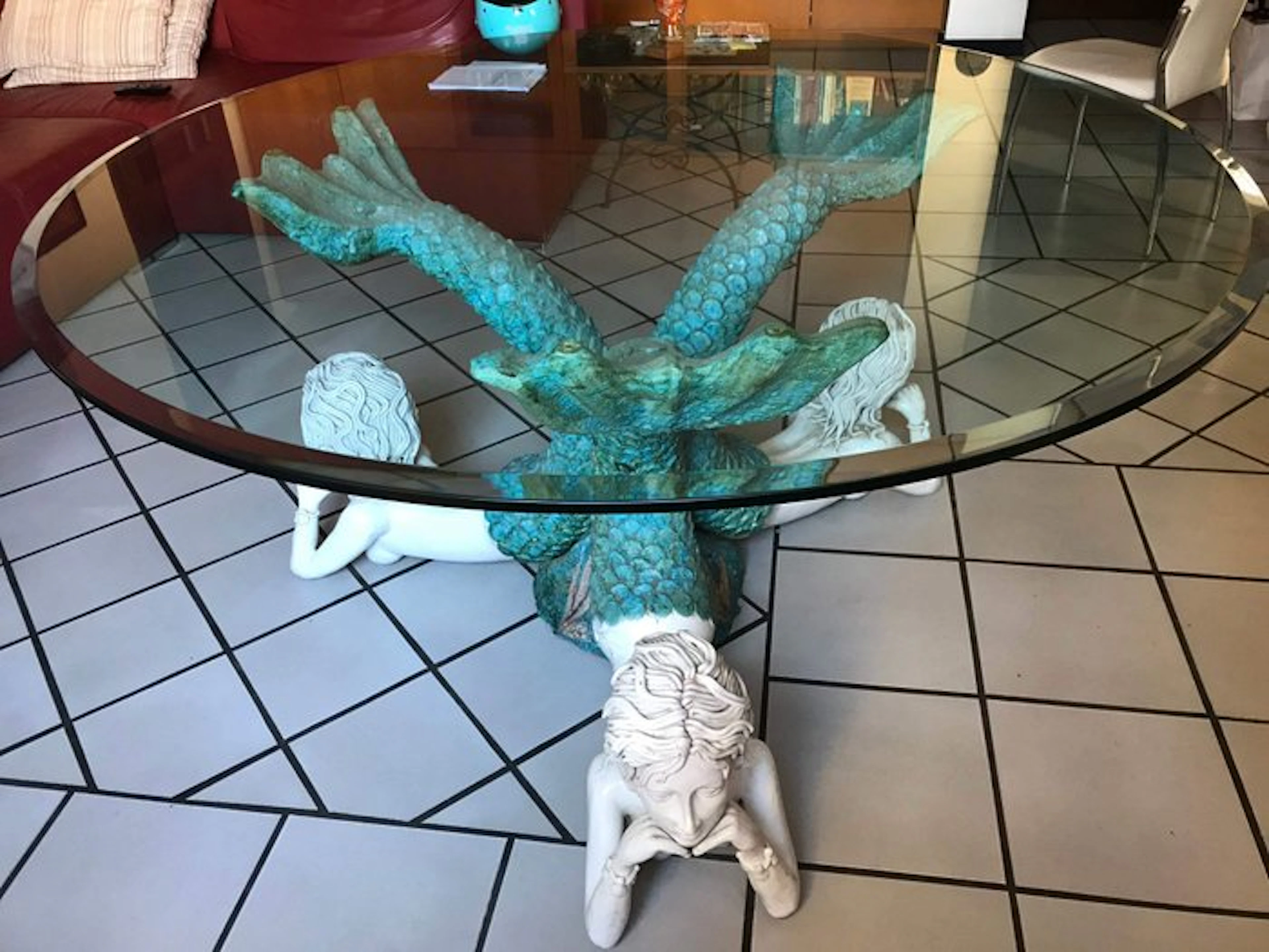 Ceramica d'Arte Santoriello - Dining table - Sirene - Glass, Ceramic