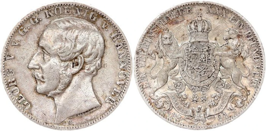Germany, Brunswick-Calenberg-Hanover. Georg V.. Taler 1861