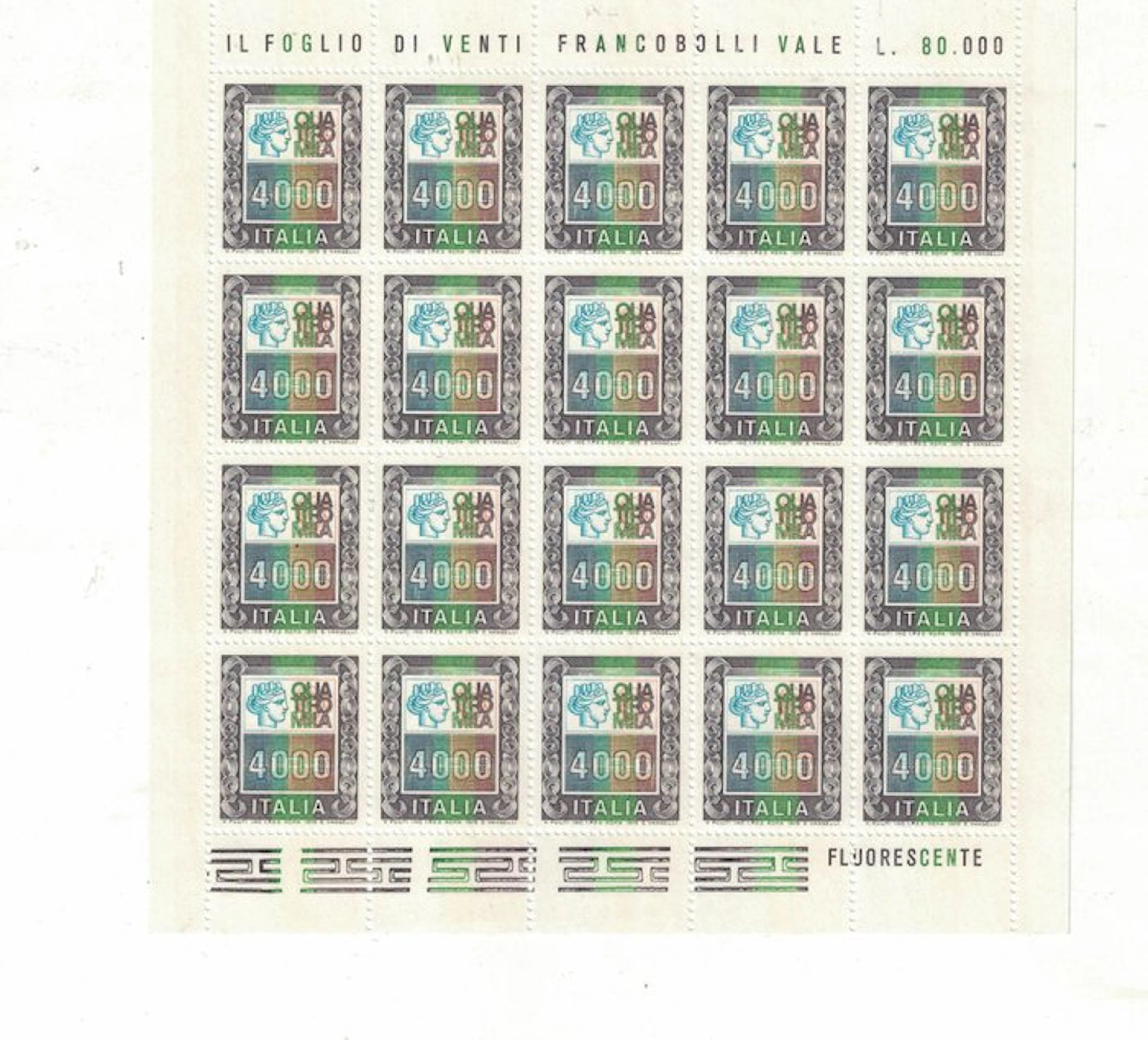 Italian Republic - 1978 high-denomination miniature sheet