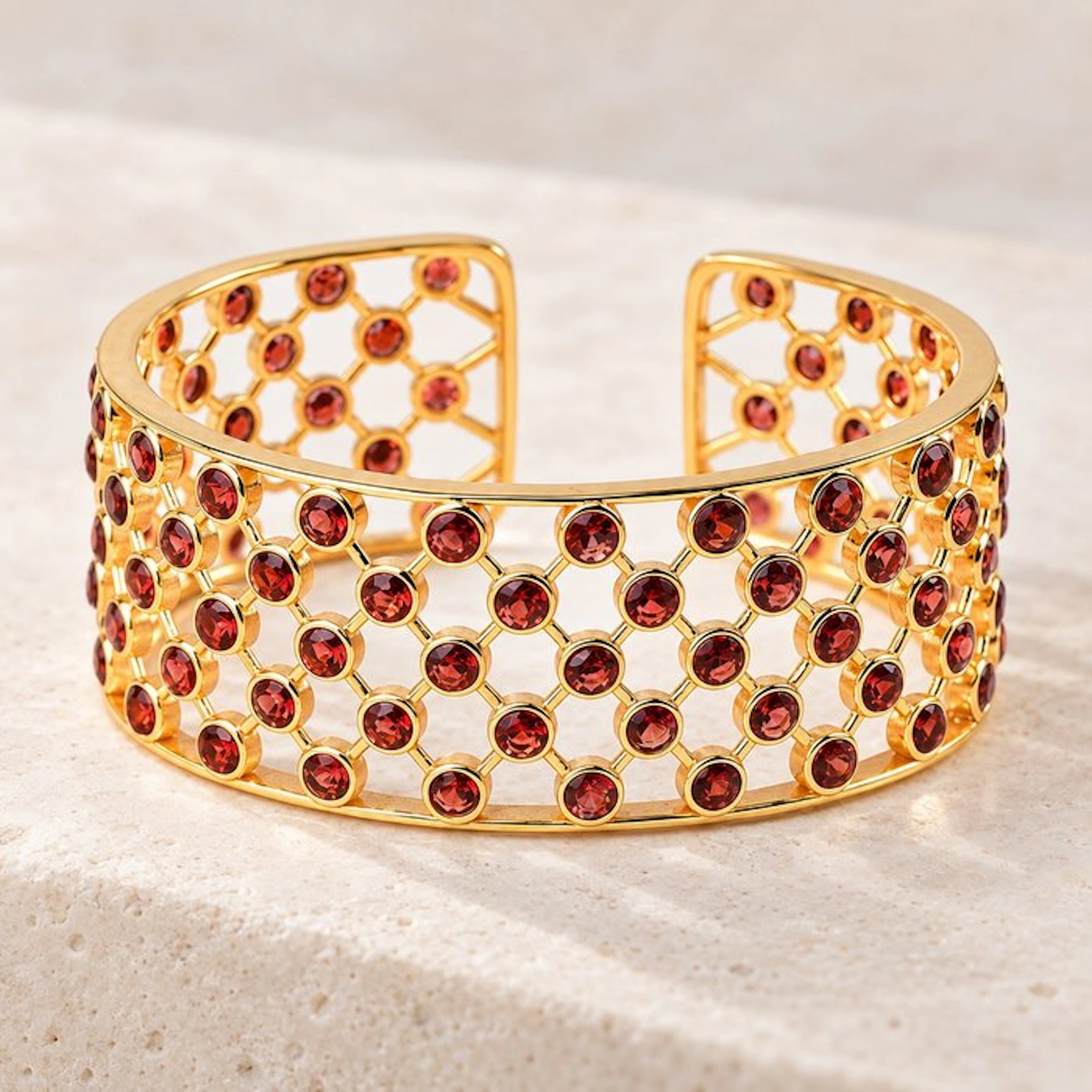 No reserve price - Bracelet Silver - Garnet - Certified