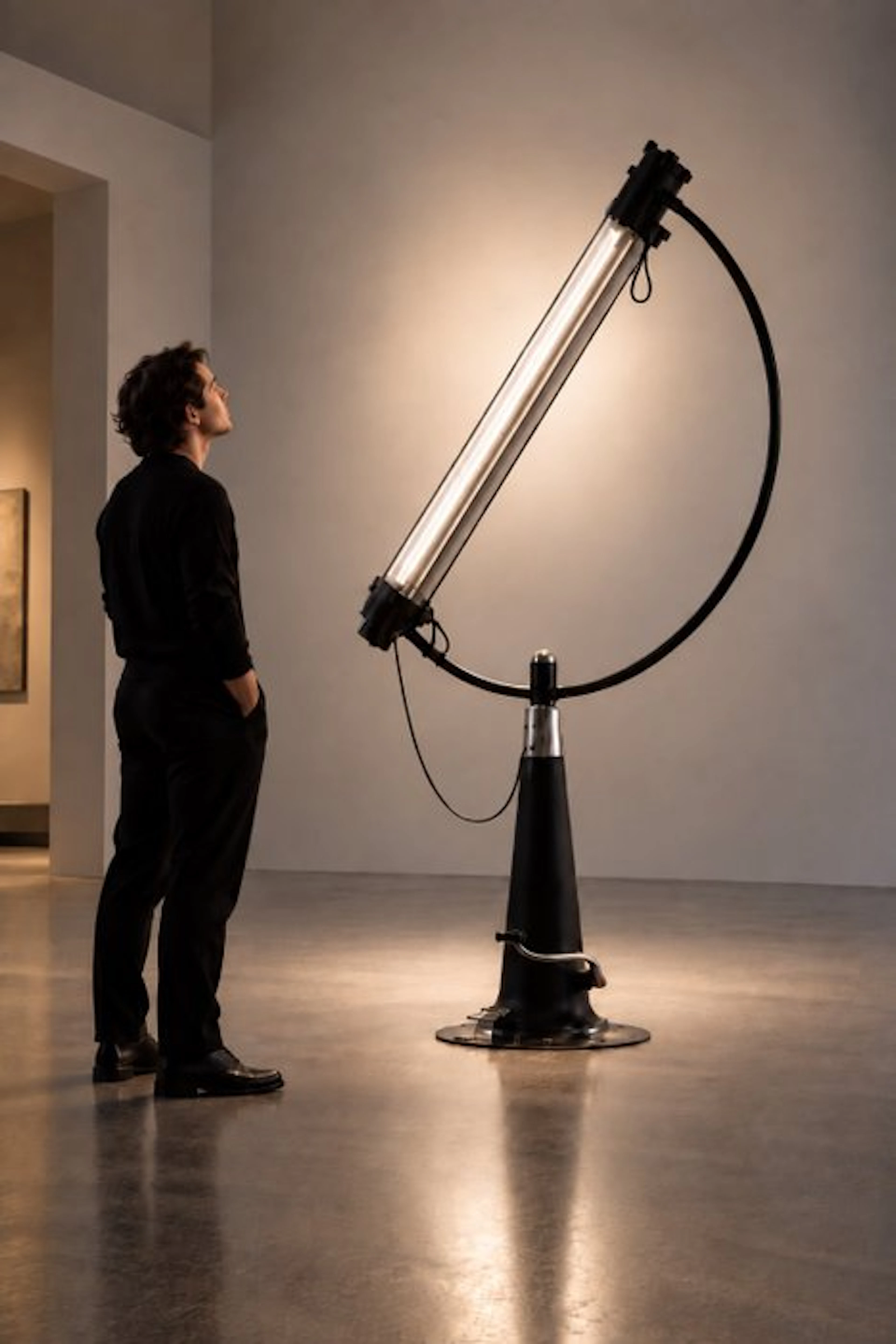 Stunning - Lamp - New Moon - Glass, Aluminium, Steel, Leather - XXL Artwork