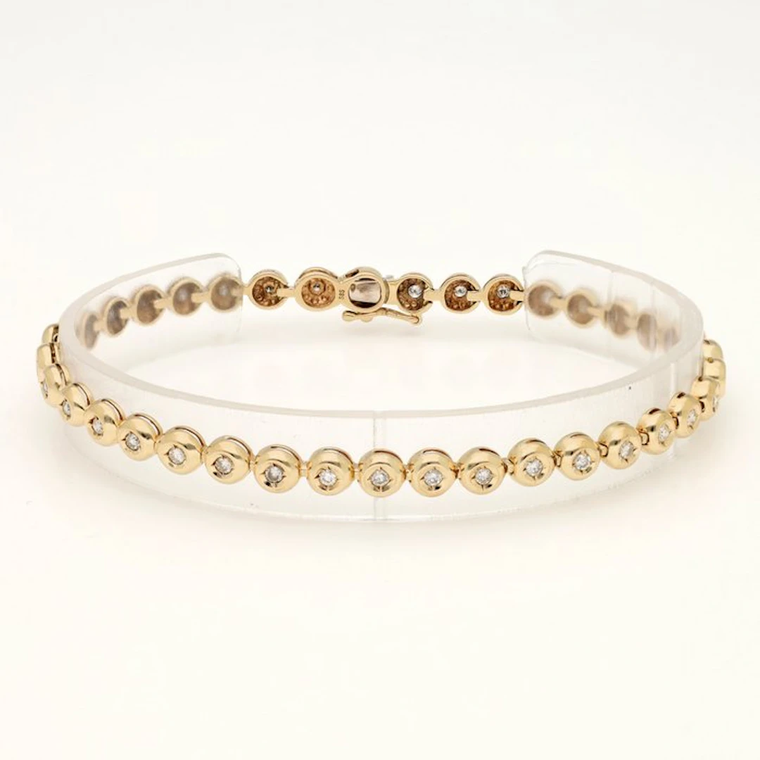 Bracelet - 14 kt. Yellow gold Diamond (Natural) - Tennis