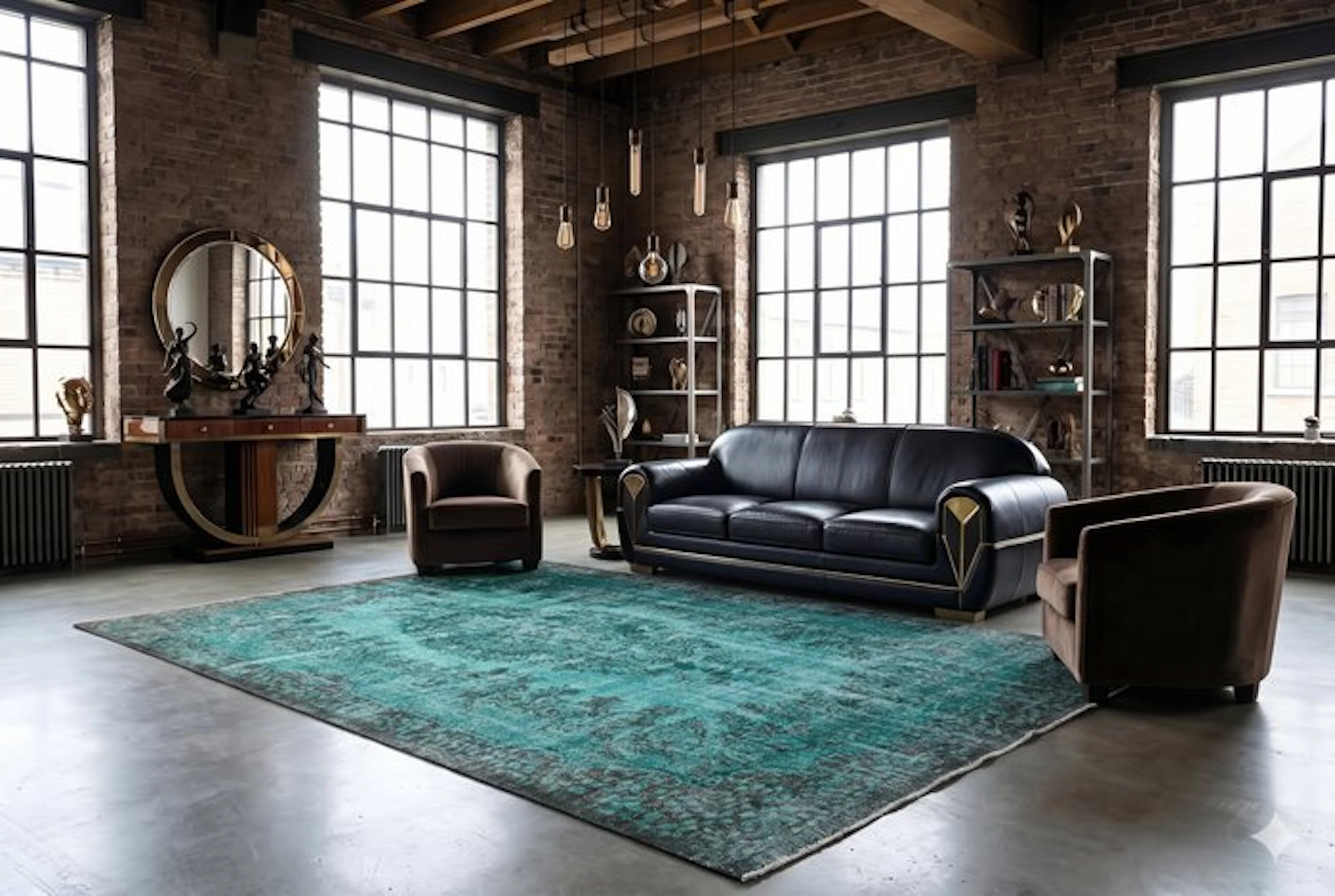 XL Turquoise vintage - Rug - 320 cm - 170 cm - with certificate