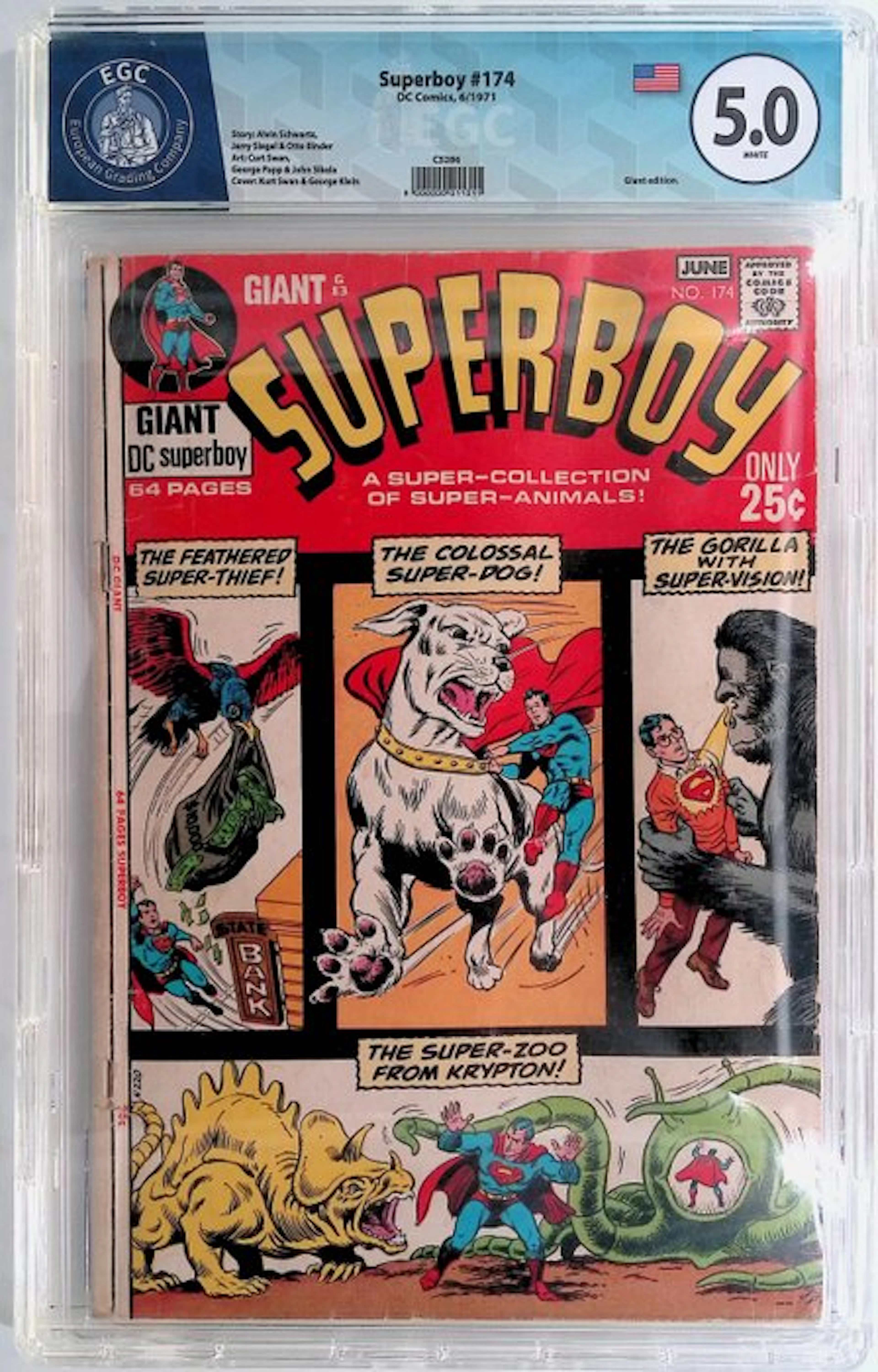 Superboy #174 - EGC 5.0 - 1 Graded comic - First edition - 1971