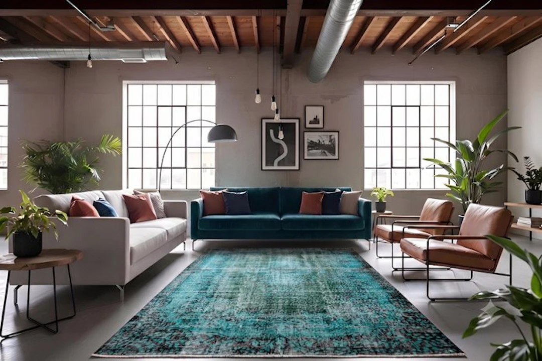 Turquoise vintage - Rug - 285 cm - 165 cm - with certificate