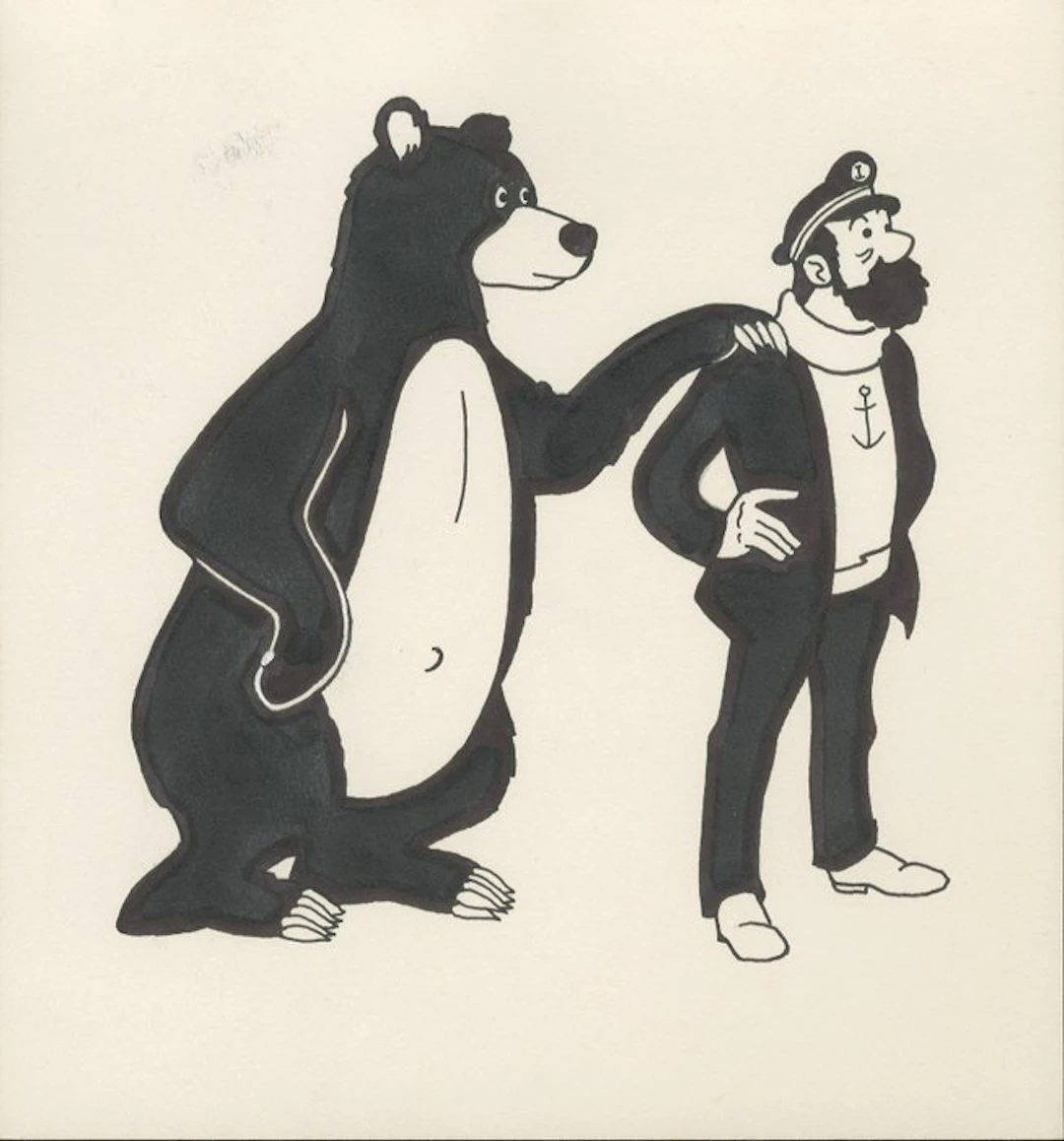 Studio's Hergé - 1 Original drawing - Kuifje - "Hallo"...