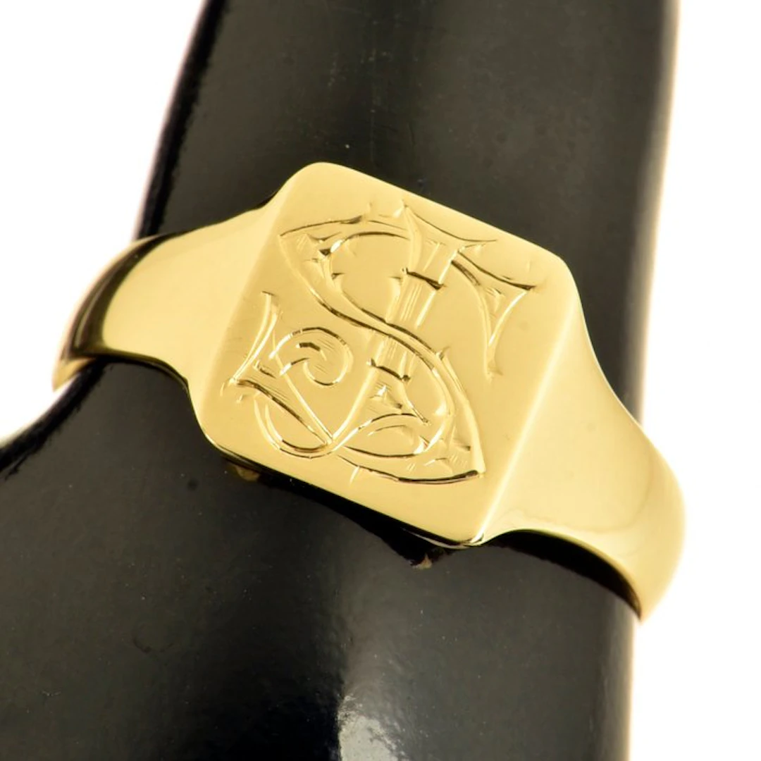 Signet ring - 18 kt. Yellow gold