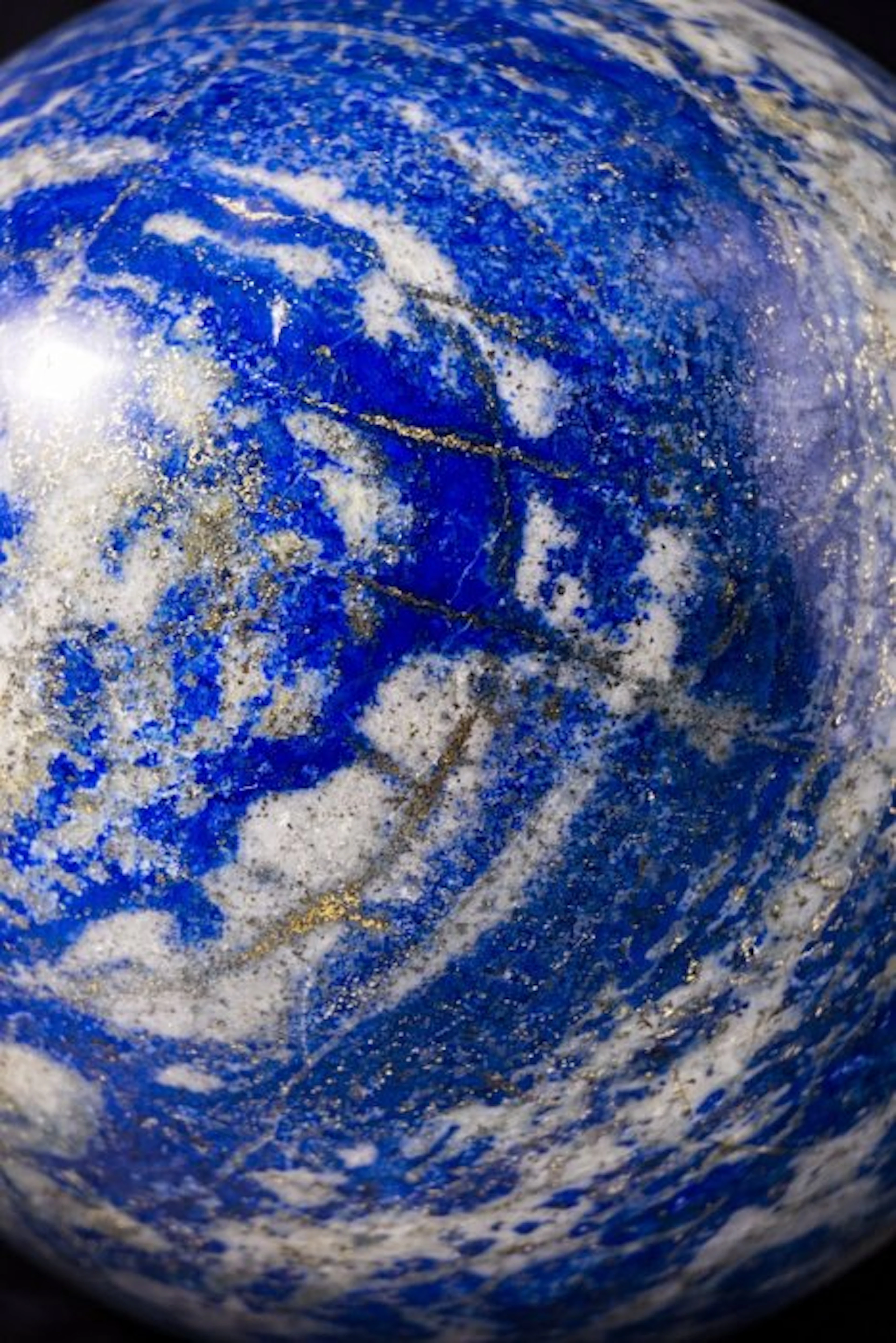Natural Lapis Lazuli Sphere – Rich Blue with Calcite...