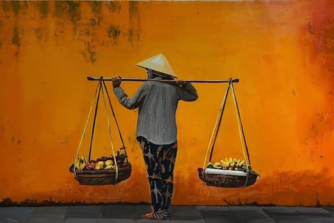 TA Duy Tung - La marchande ↑80 →120 cm