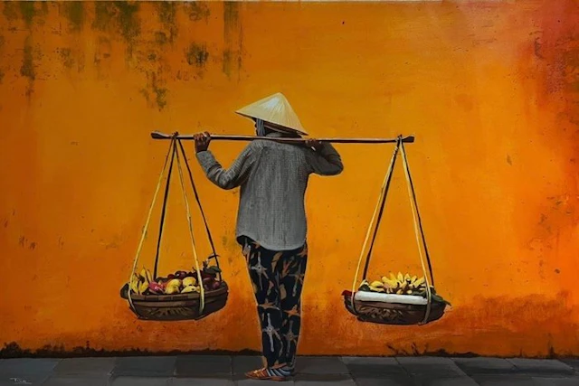 TA Duy Tung - La marchande ↑80 →120 cm