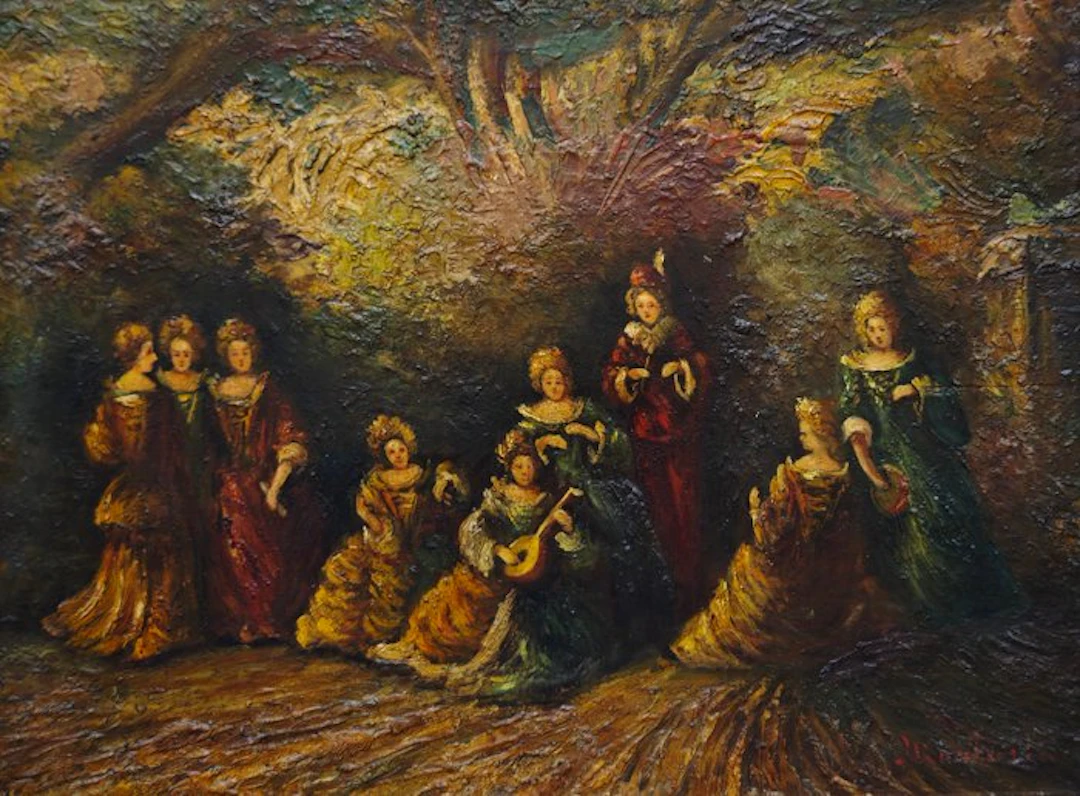 Adolphe Joseph Thomas Monticelli (1824–1886), Circle of - La Réunion galante