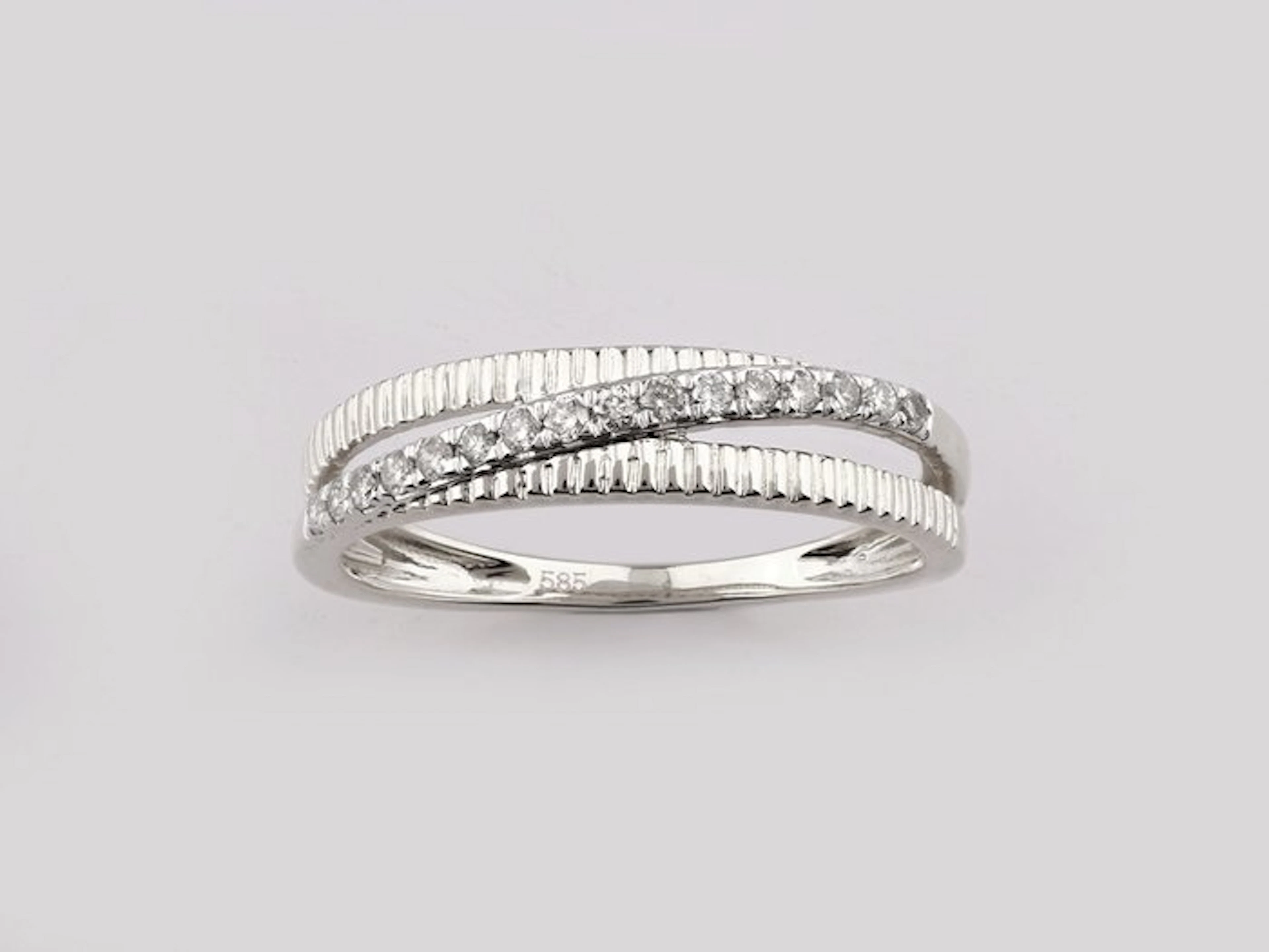 Ring - 14 kt. White gold - 0.15ct. tw. Diamond (Natural)