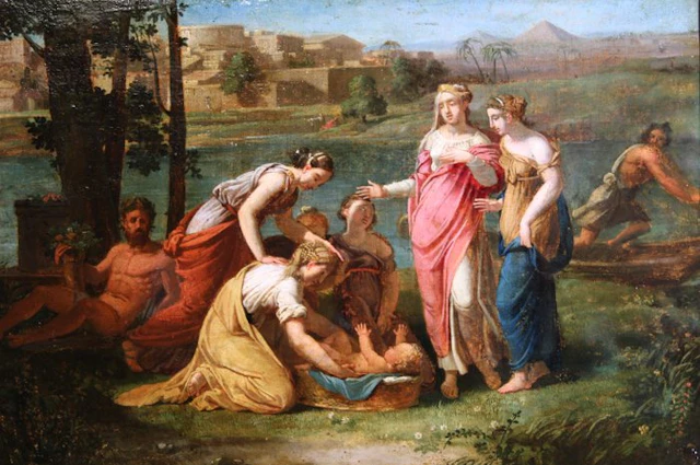 Nicolas Poussin (1594-1665), Workshop of - Mosè salvato dalle acque