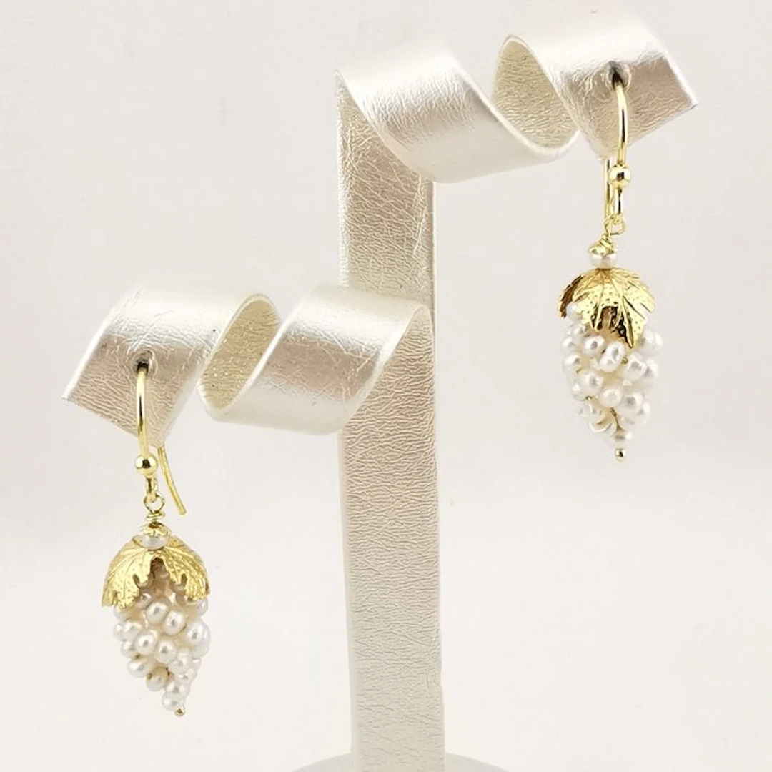 Pearl - Silver - Earrings - Pearl grape clusters