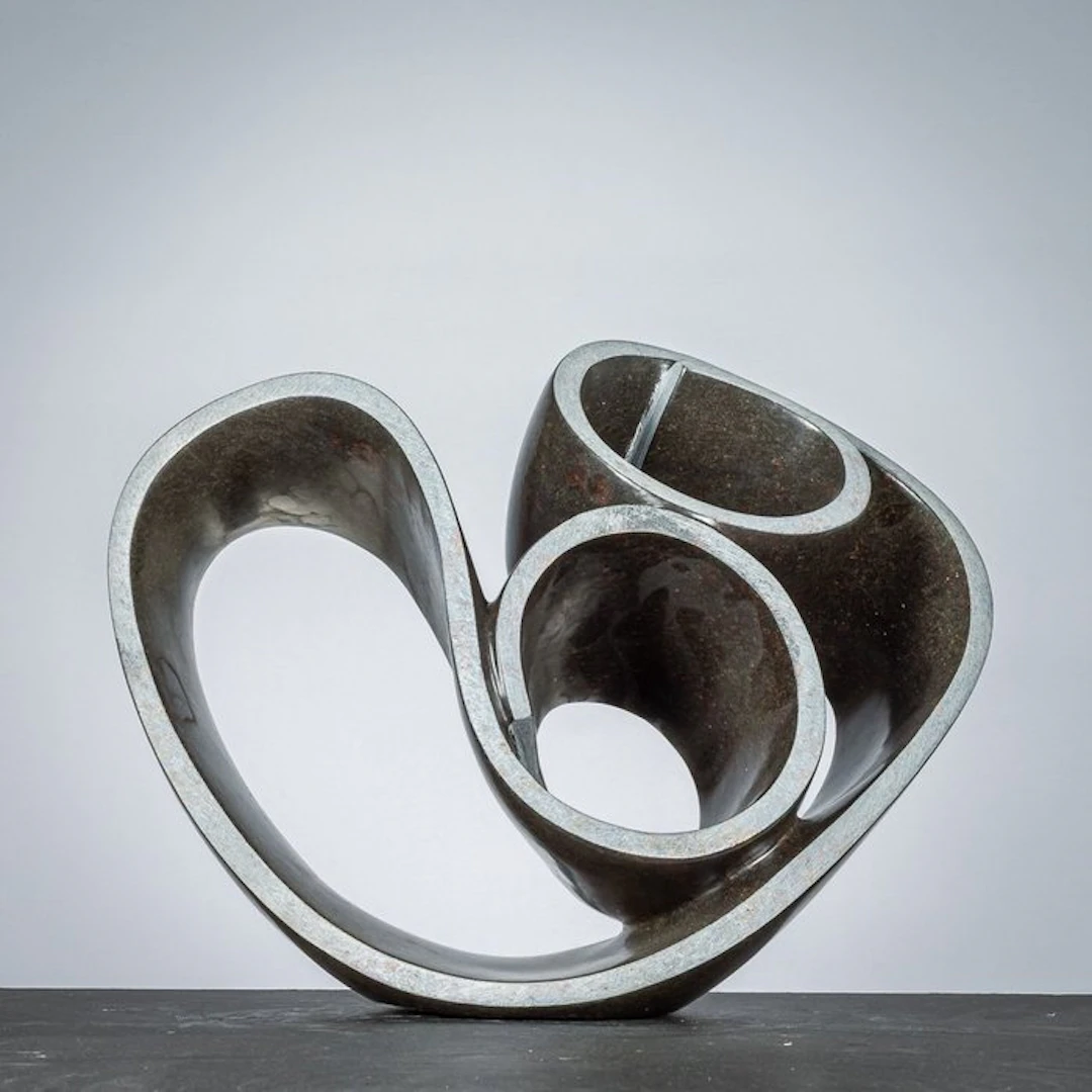 Sculpture, Loving heart - 290 mm - serpentine stone