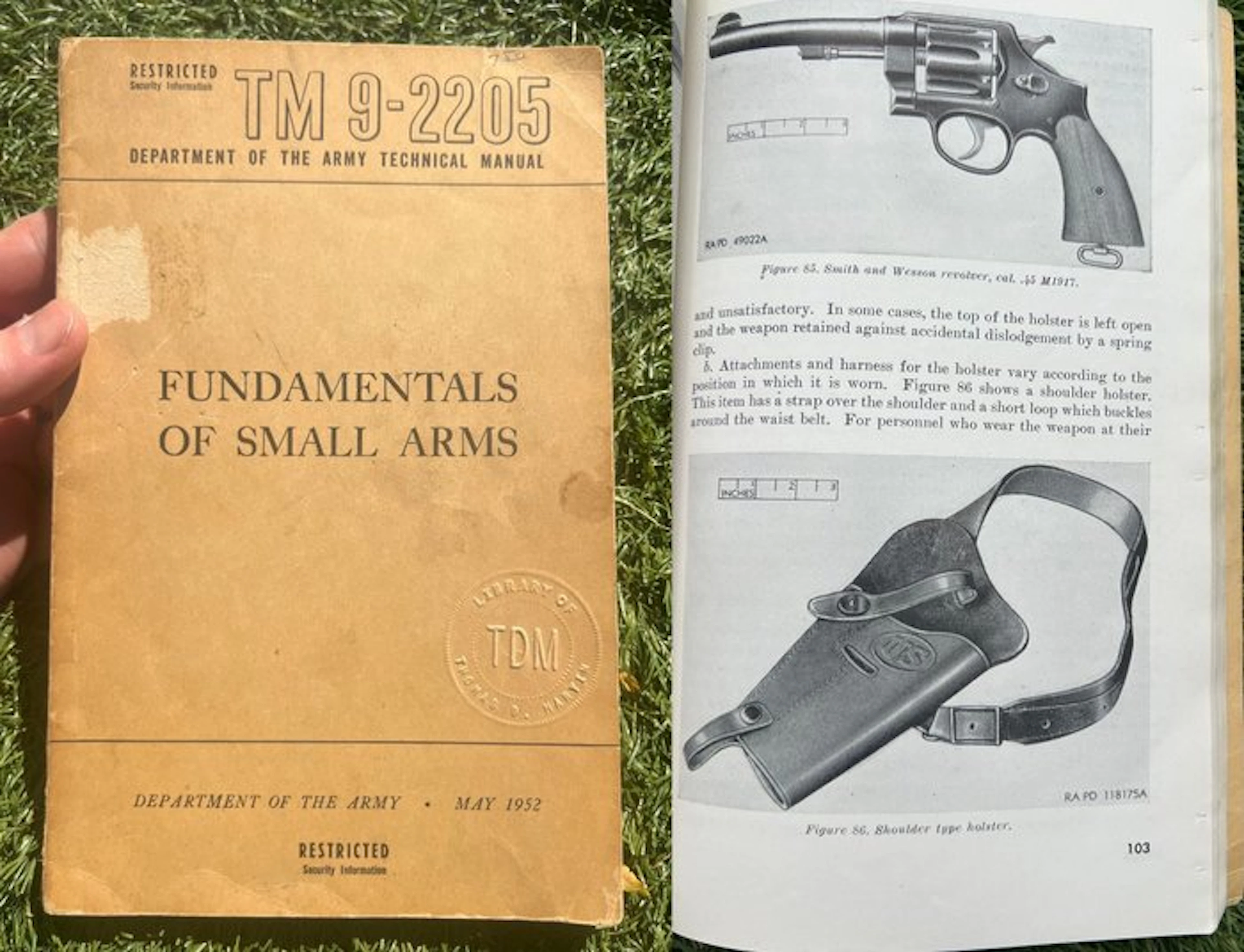 War Department US Army WW2 Small Arms Manual - ammunition...