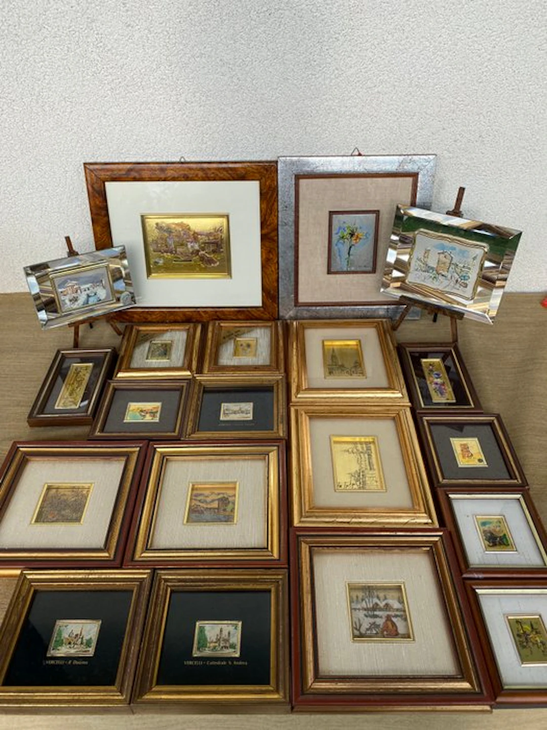 Frame (20) - Wood, foil. 23 kt gold, 925/silver and other materials