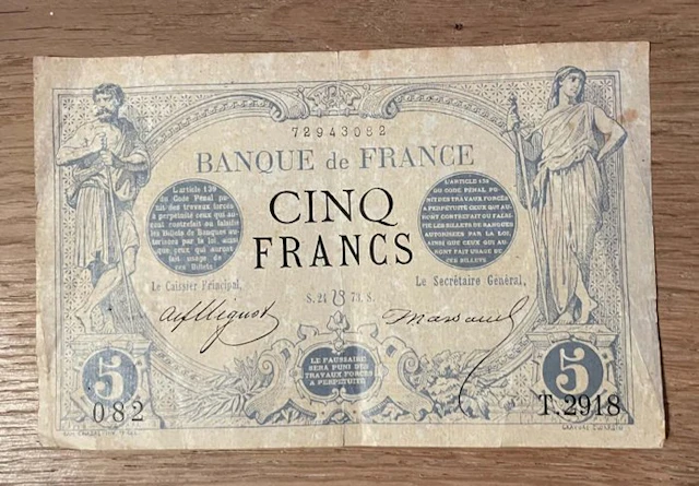 France. - 5 Francs - 1873 - Pick 60 (No reserve price)