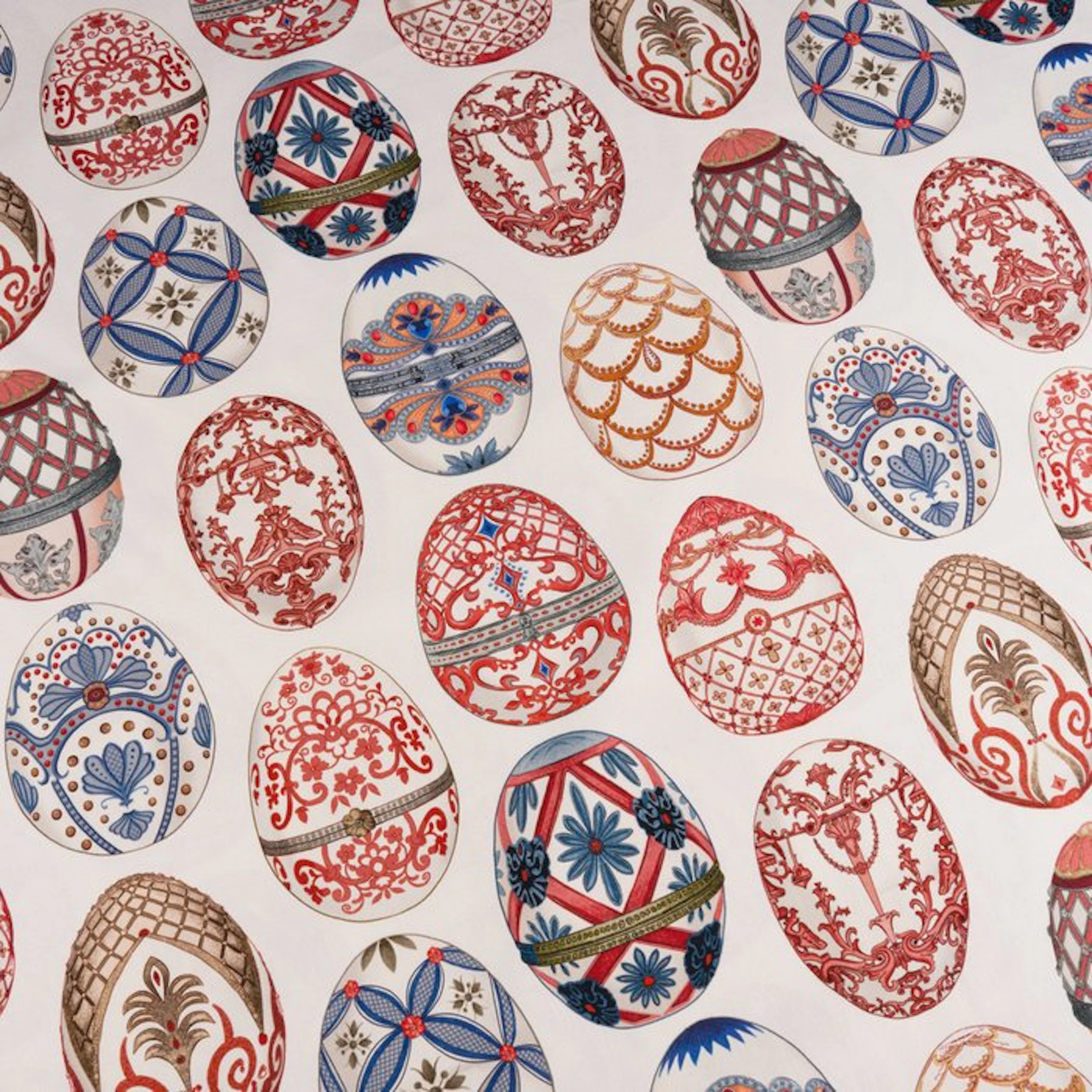 Panama Cotton Fabric 'Fabergé Imperial Eggs' – Luxury...