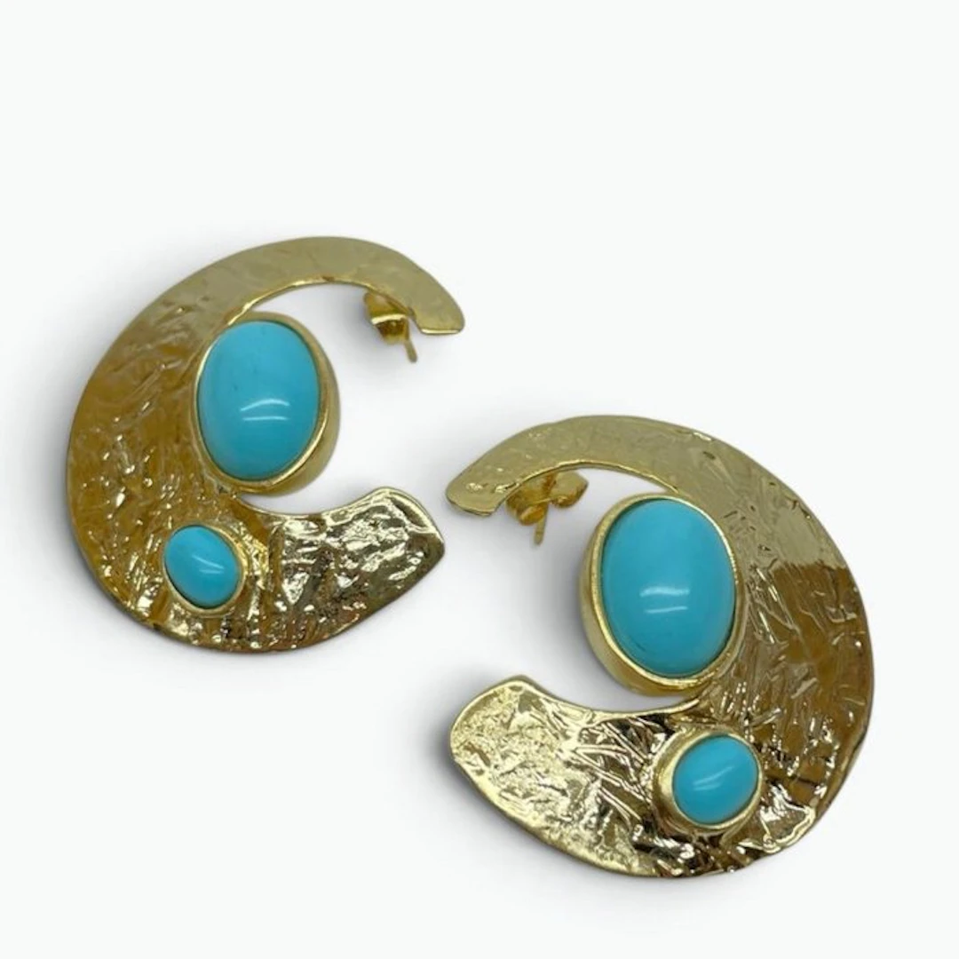 Turquoise - Bronze - Earrings - Italian Craftsmanship