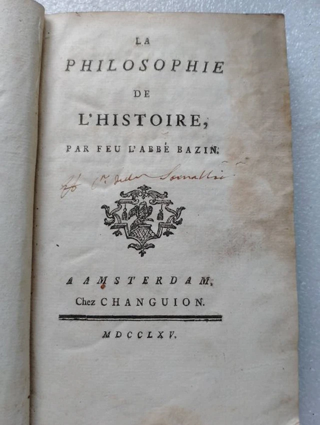 Voltaire (Bazin) - La philosophie de l’Histoire - 1765