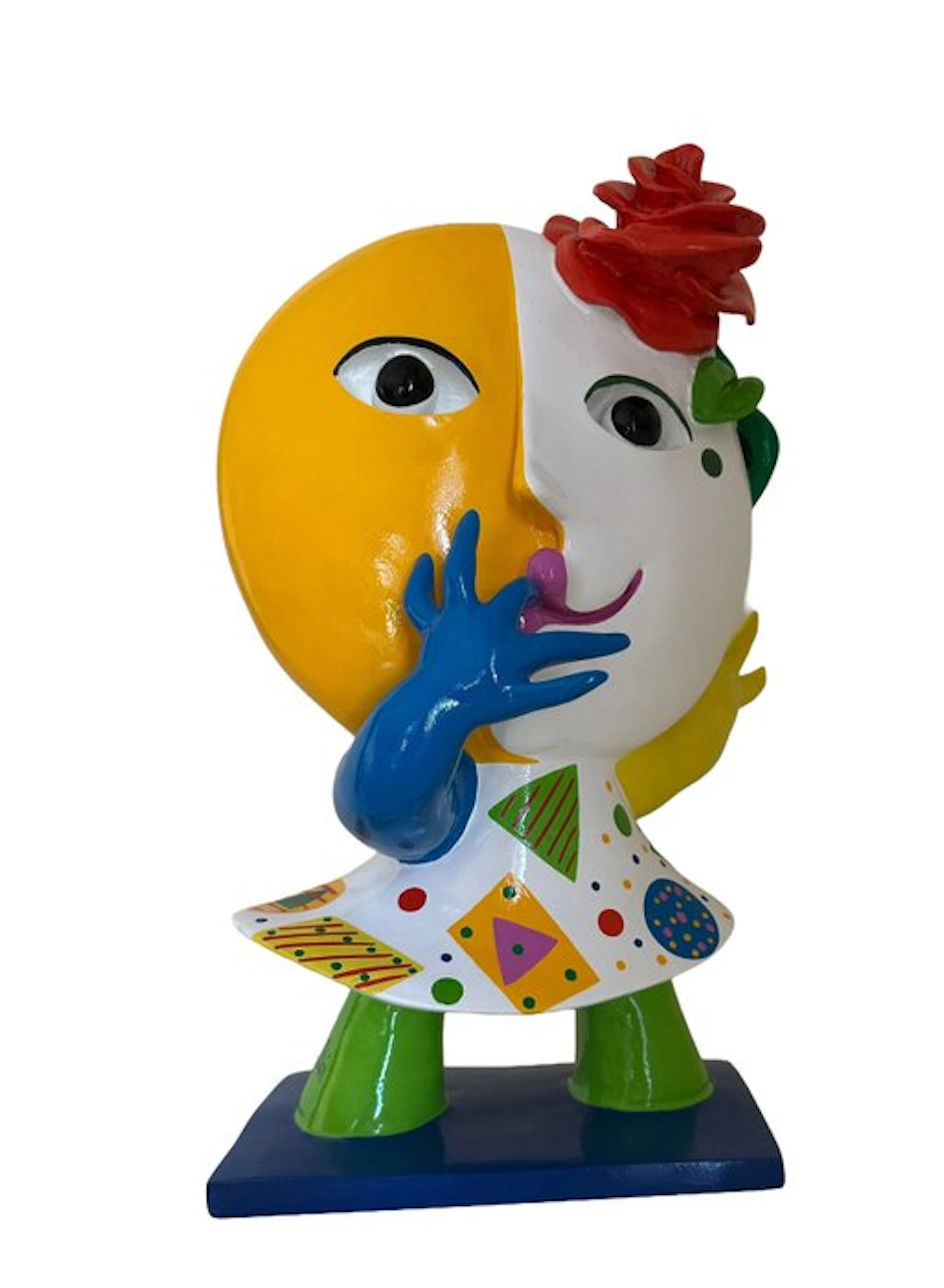 Ripollés (1932) - Sculpture, Chica de la rosa - 43 cm - Resin
