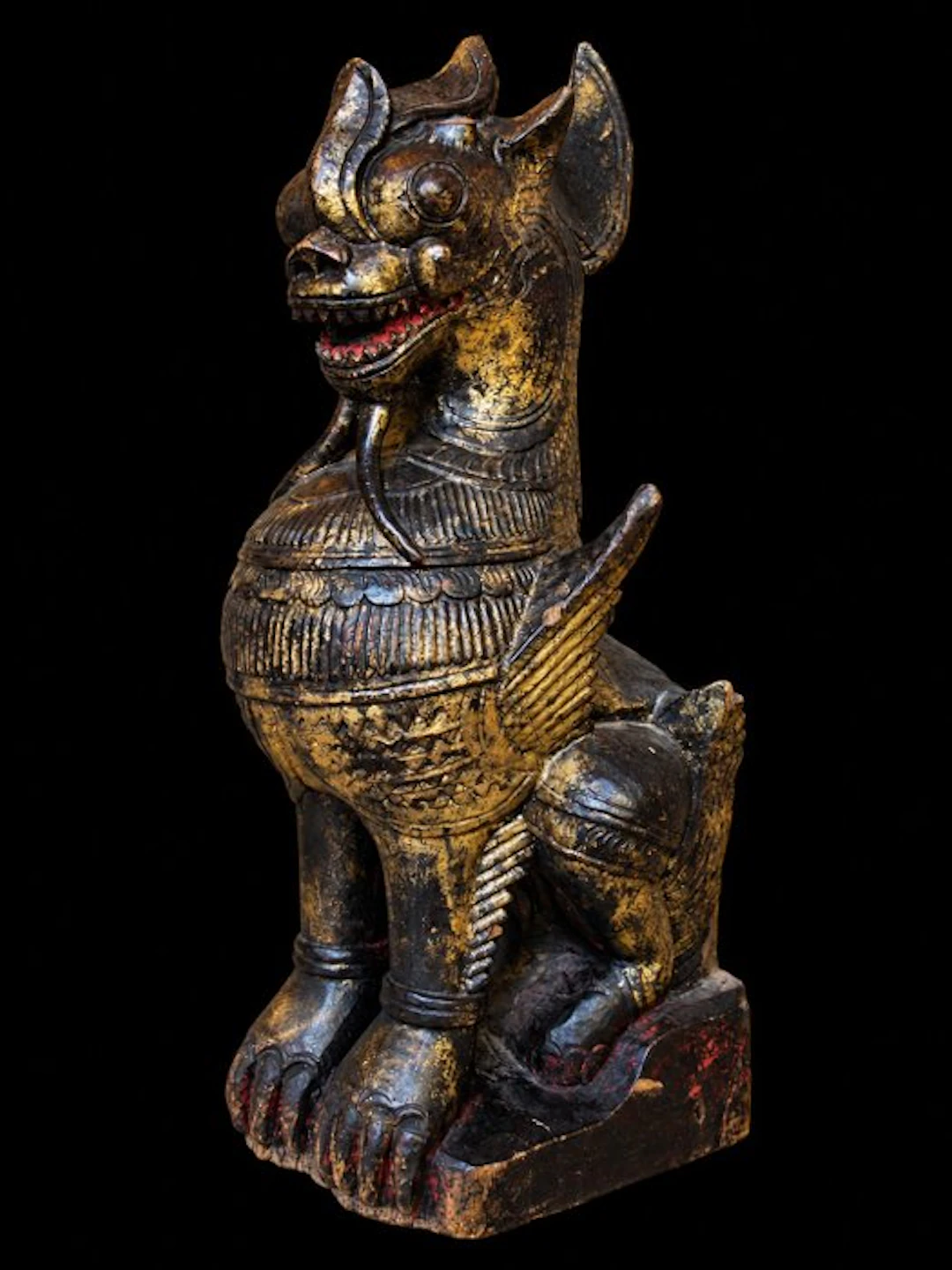 Winged Mandalay Temple Guard Myanmar Burma 47 cm - Wood...