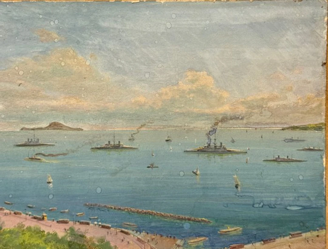 Artista Napoletano (XIX) - Veduta di Napoli