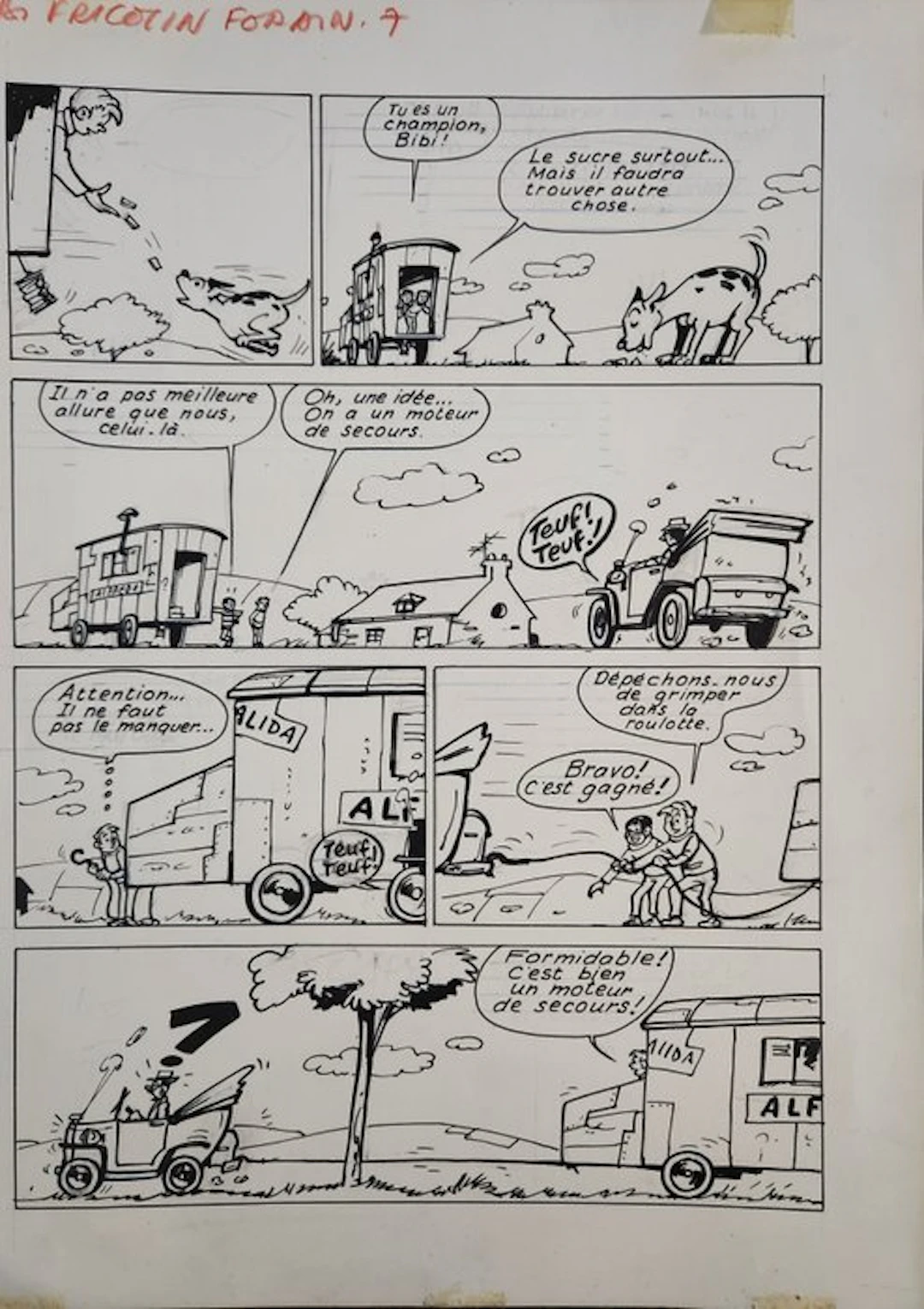 Lacroix, Pierre - 1 Original page - Bibi Fricotin T69...