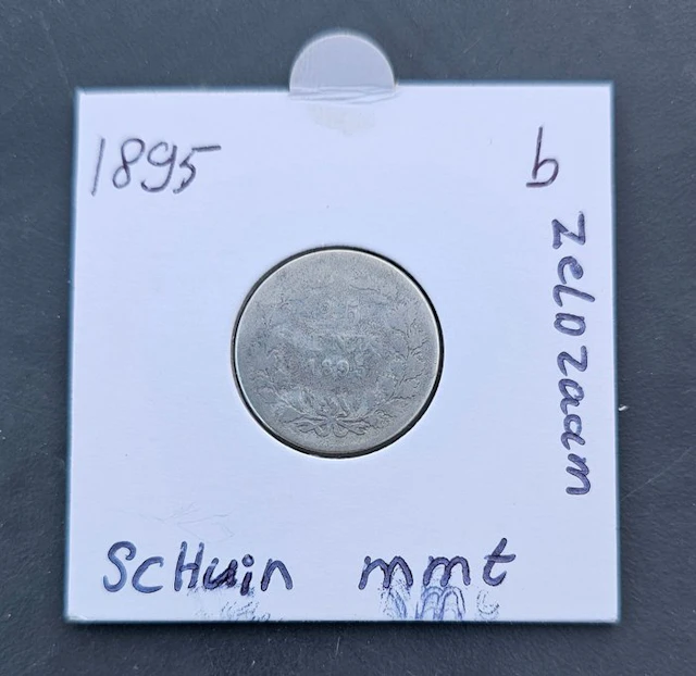Netherlands. Willem III. 25 Cents 1895 (No reserve price)