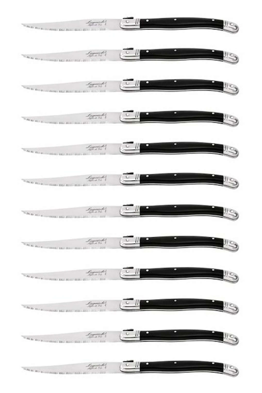 Laguiole - 12x Steak Knives - Black - style de - Table...