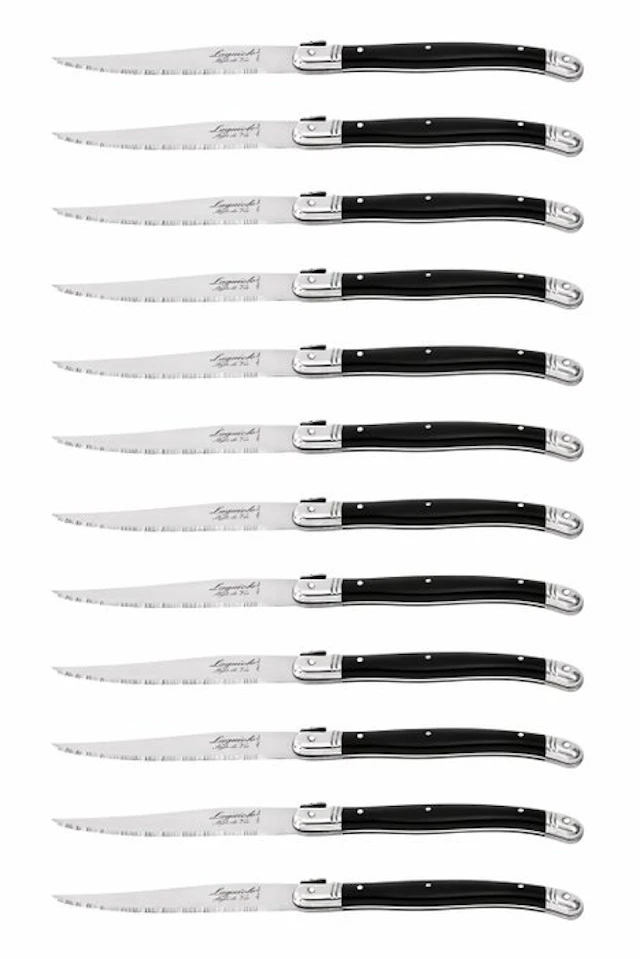 Laguiole - 12x Steak Knives - Black - style de - Table...