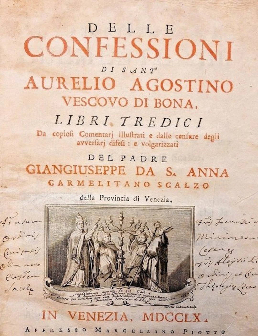 S. Augustinus - Delle Confessioni - 1760