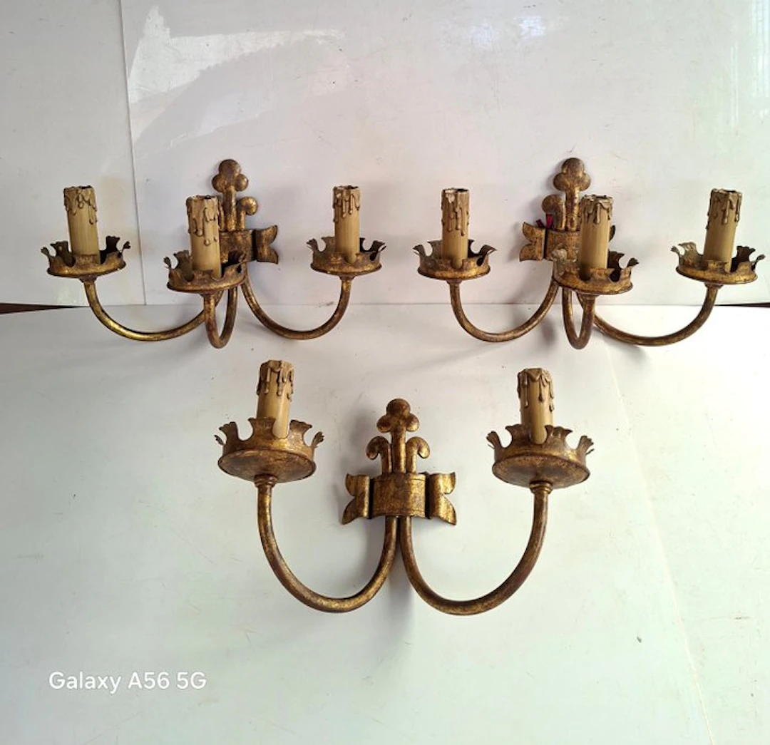 Wall sconce (3) - Florentine - Wrought iron